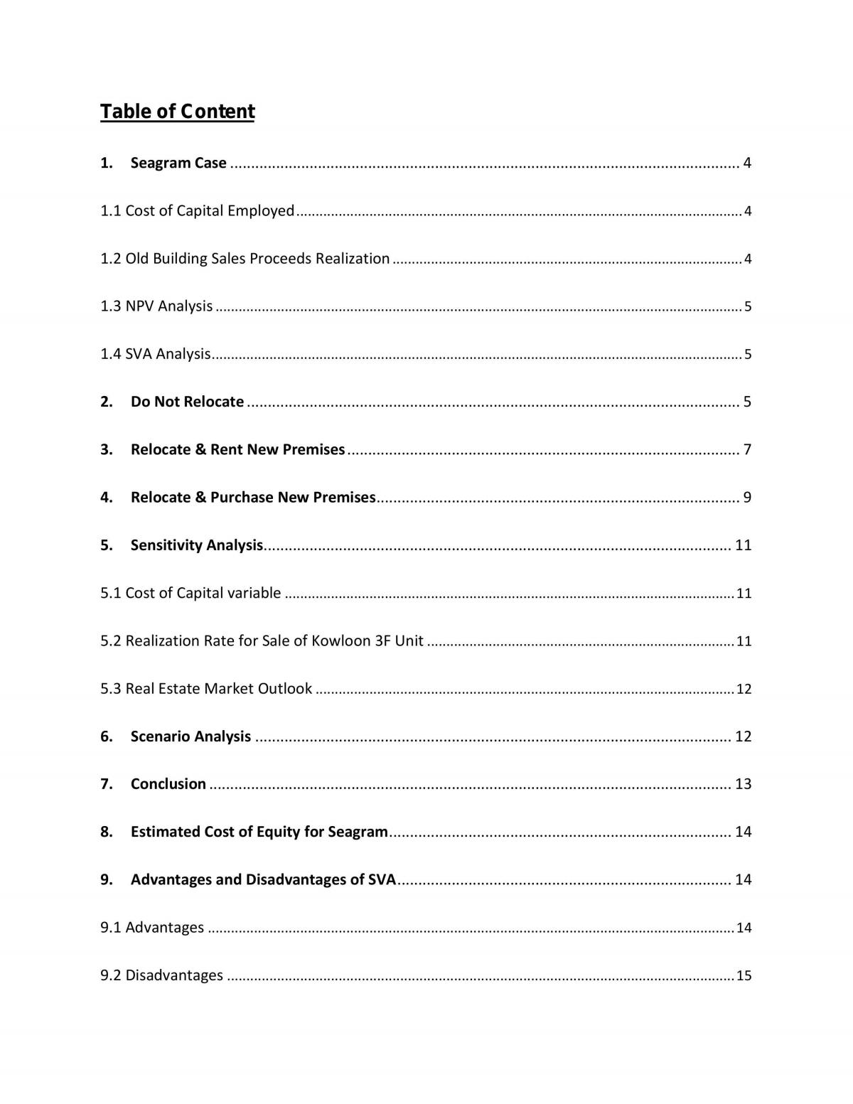 Report Analysis on Seagram - Page 1