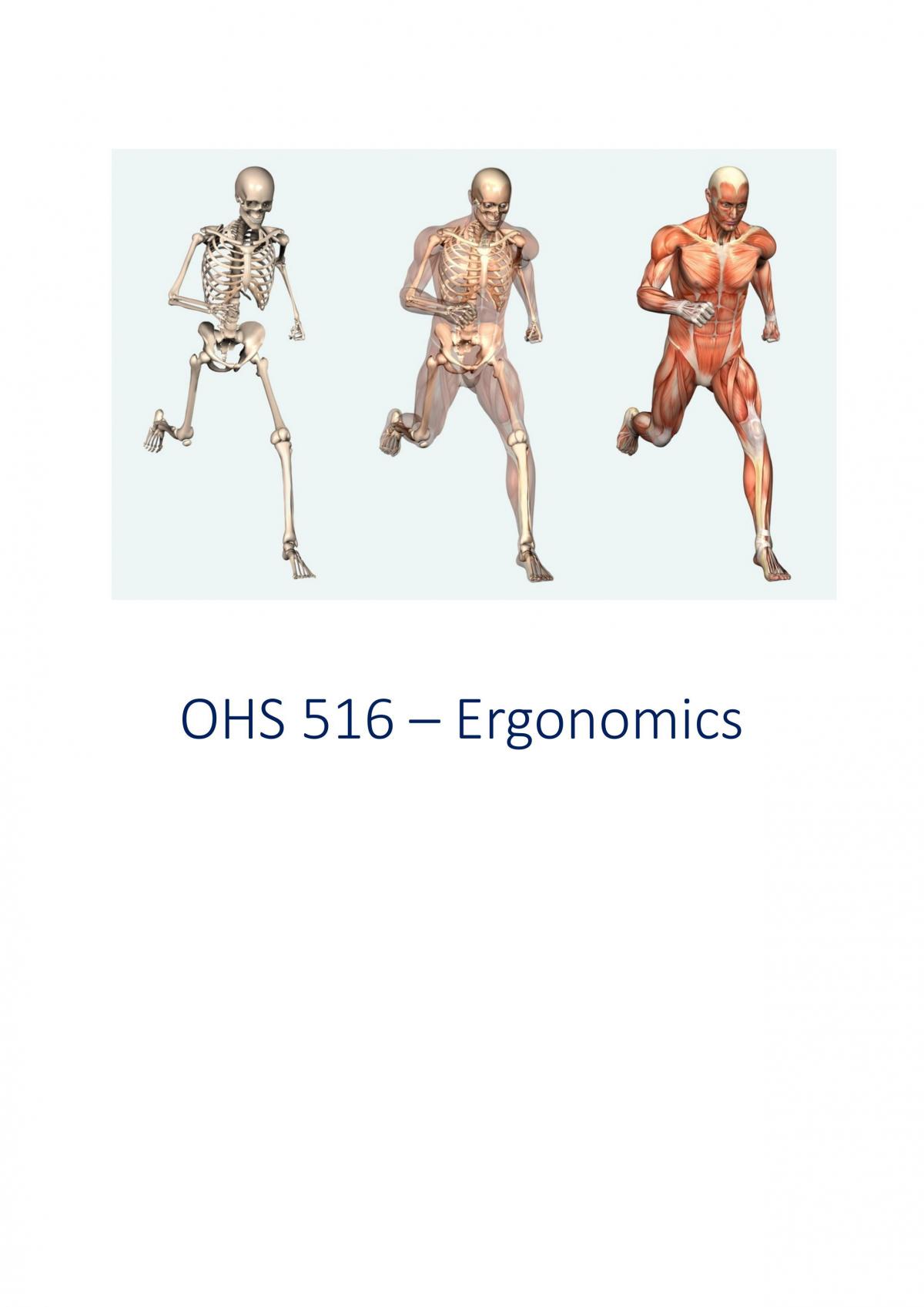 OHS 516 - Ergonomics Summary - Page 1