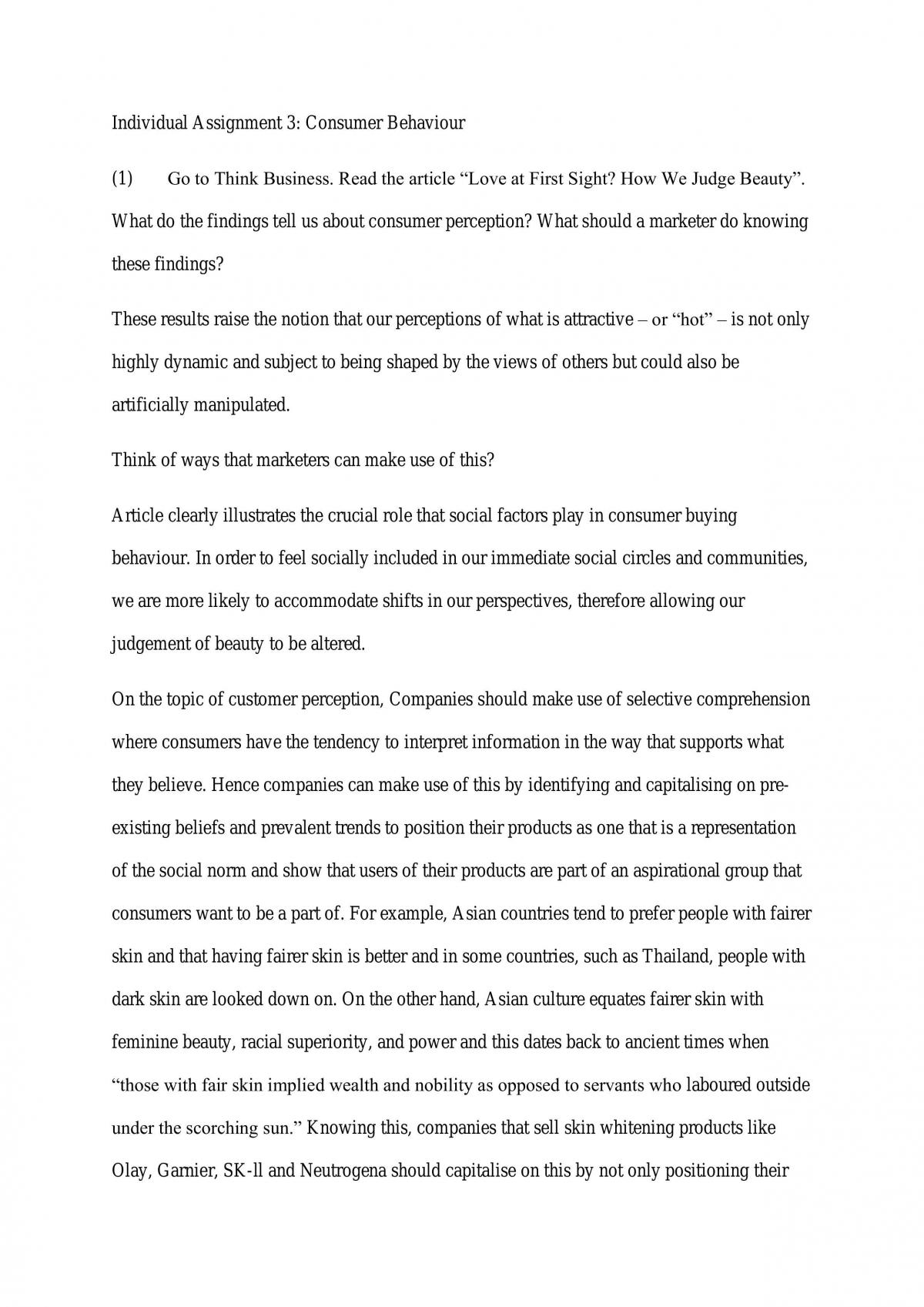 MKT1003 Individual Assignment 3 - Page 1