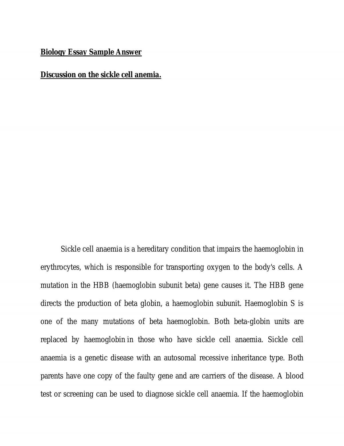 Sickle cell anemia  - Page 1