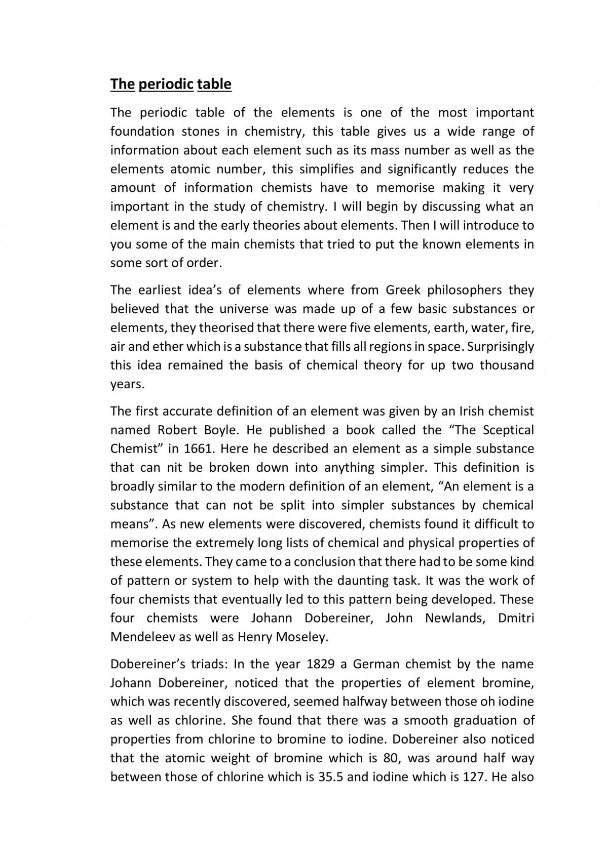 The histroy of the periodic table - Page 1