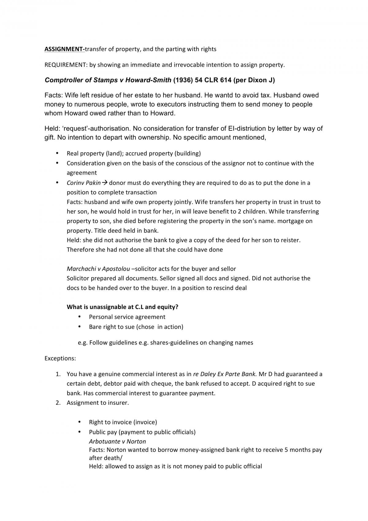 Equity Notes on the Topic of Assignment - Page 1