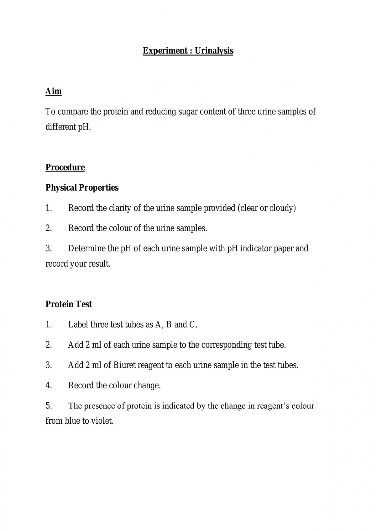 Urinalysis - Page 1
