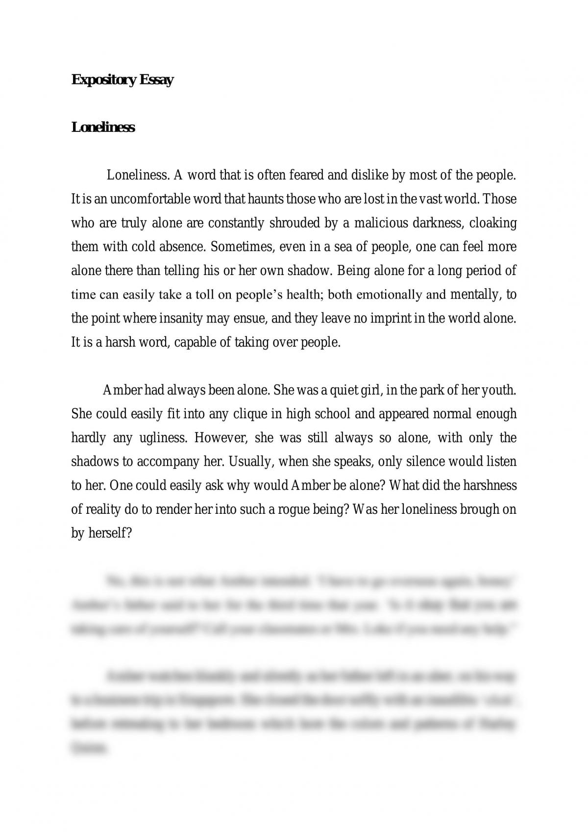 loneliness speech essay