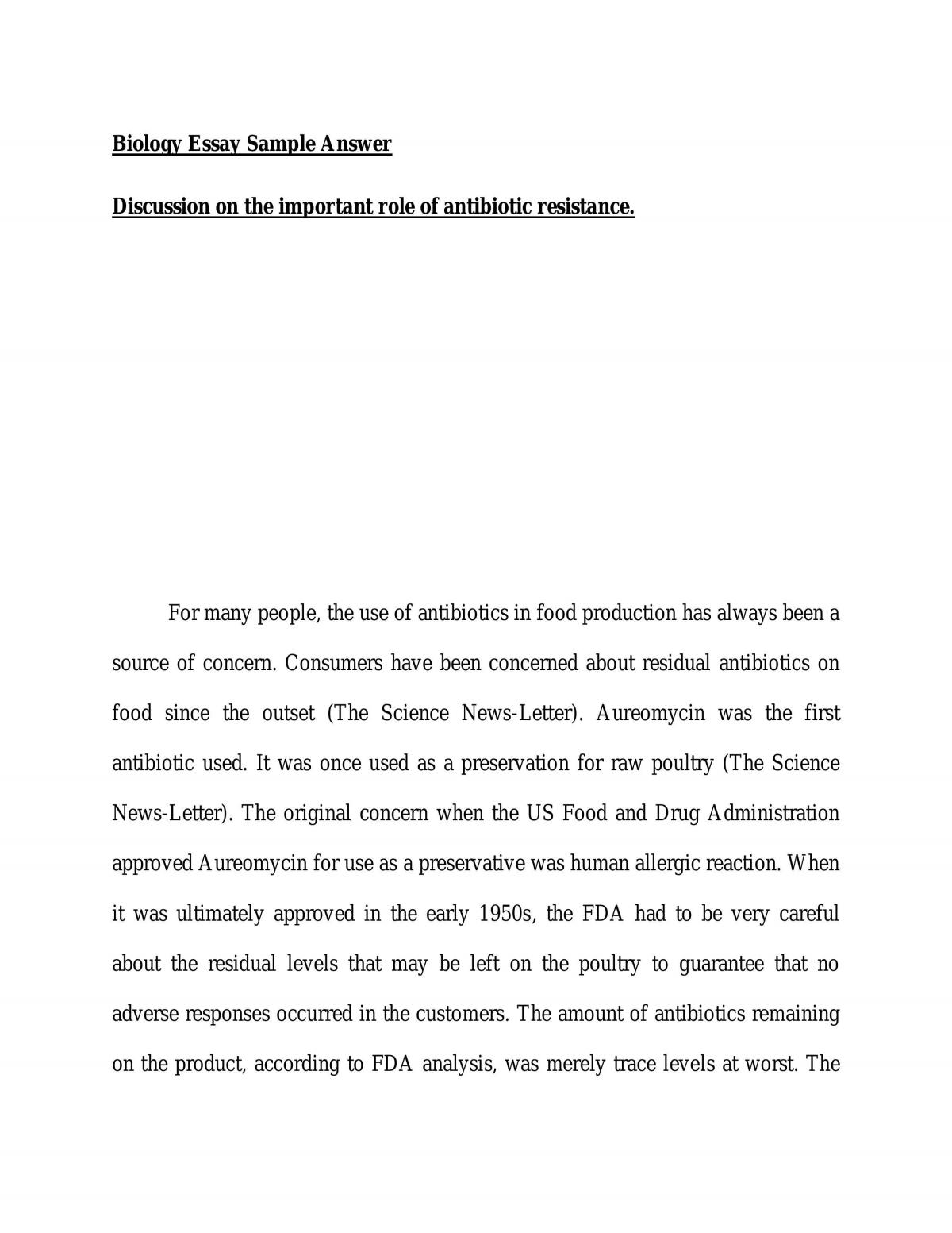 Important of role of antibiotic resistance - Page 1