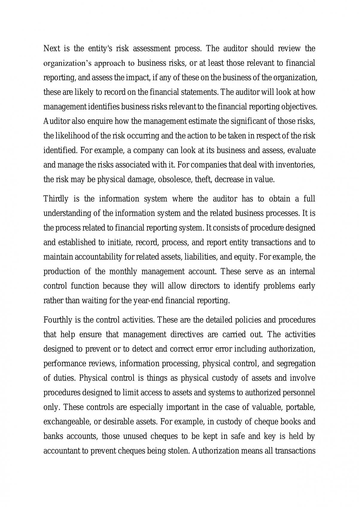 Essay Discussing Internal Control - Page 3