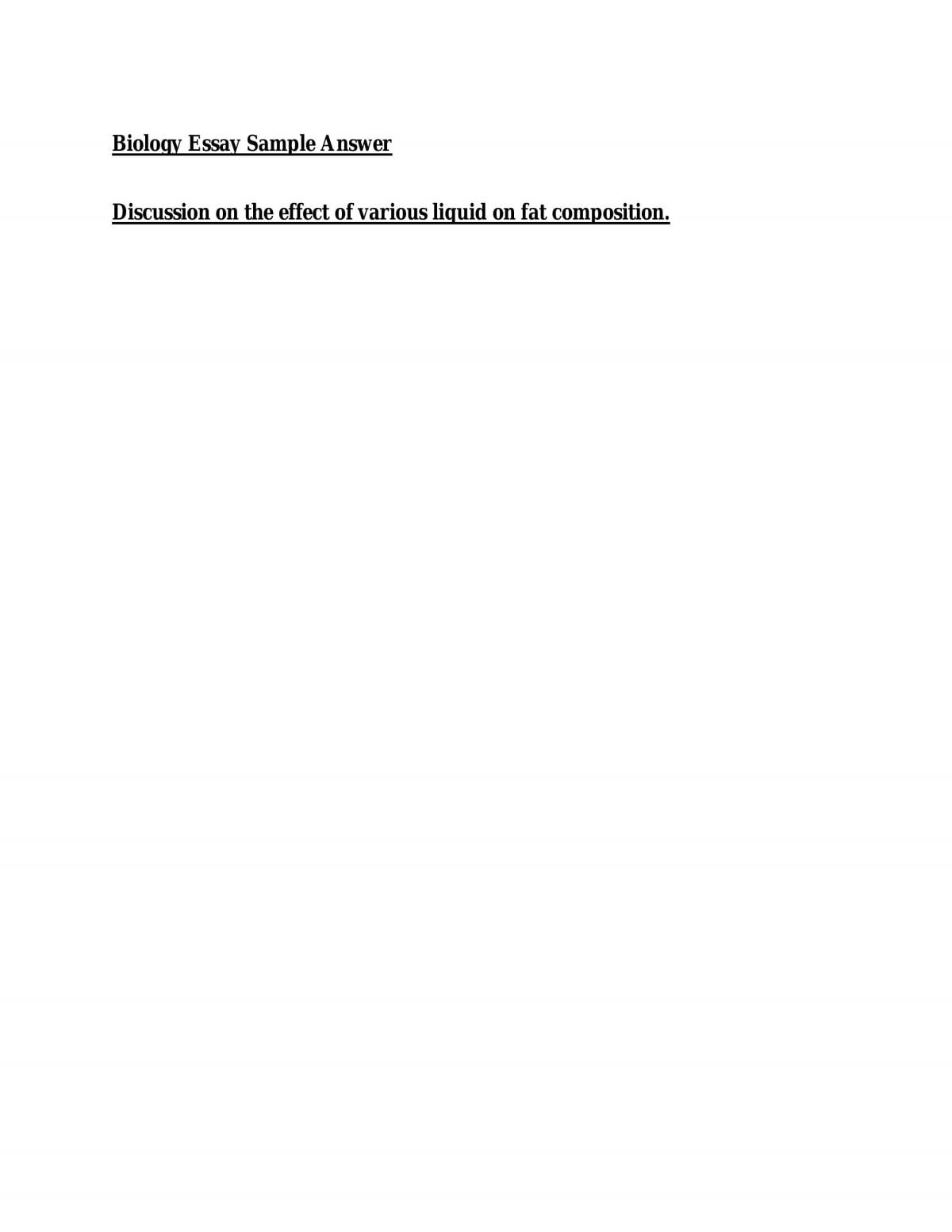 Effect of various liquid on fat composition - Page 1
