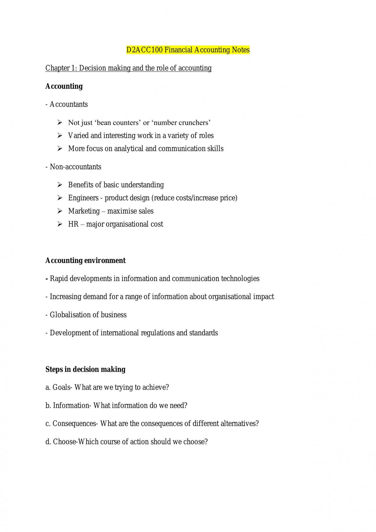D2ACC100 Study Notes - Page 1