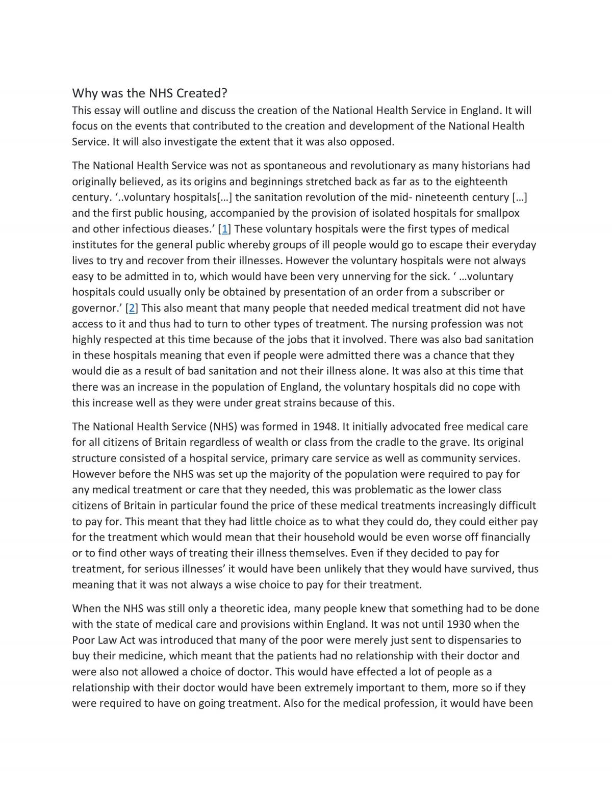 Why the NHS was created - Page 1