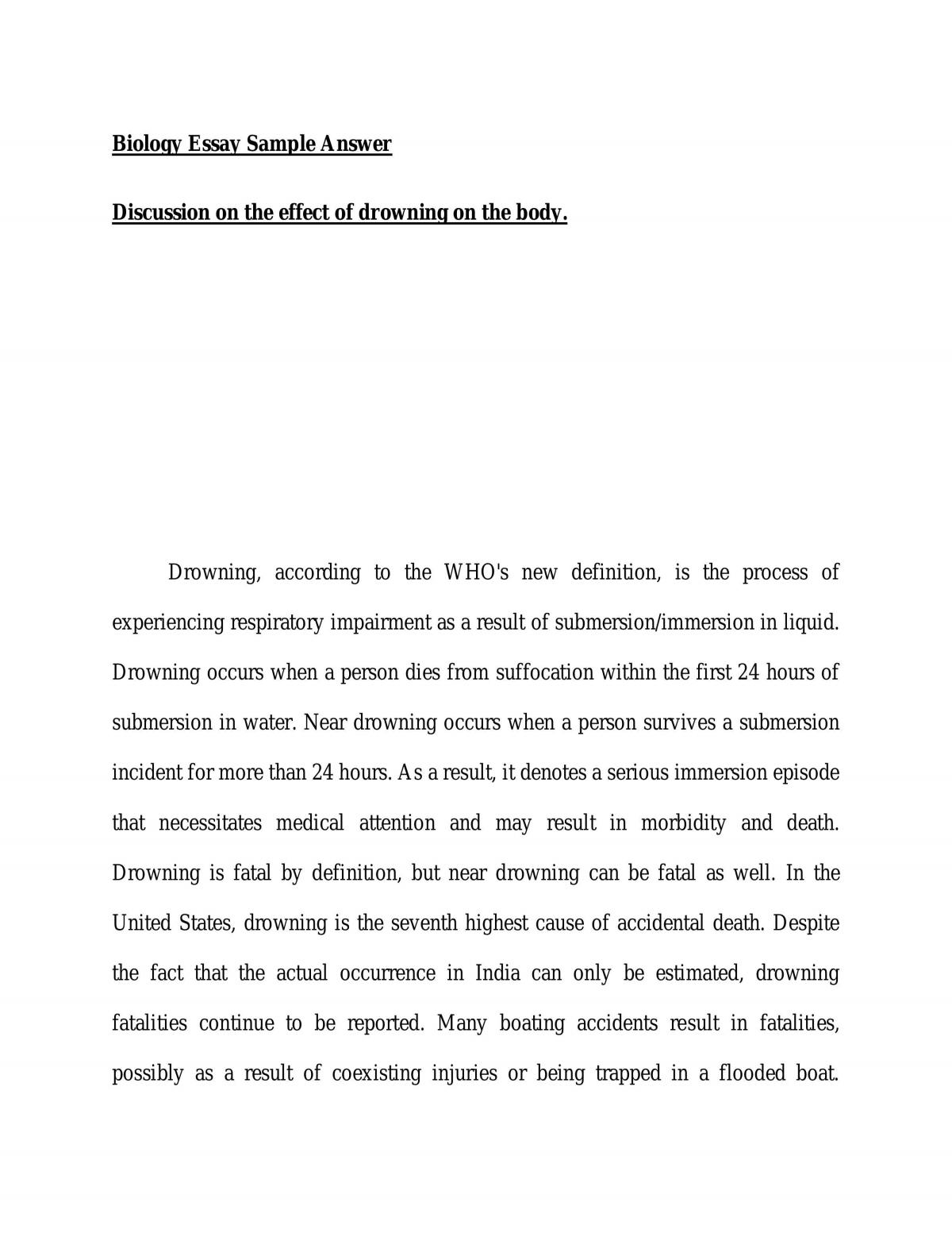 Effect of drowning on the body - Page 1
