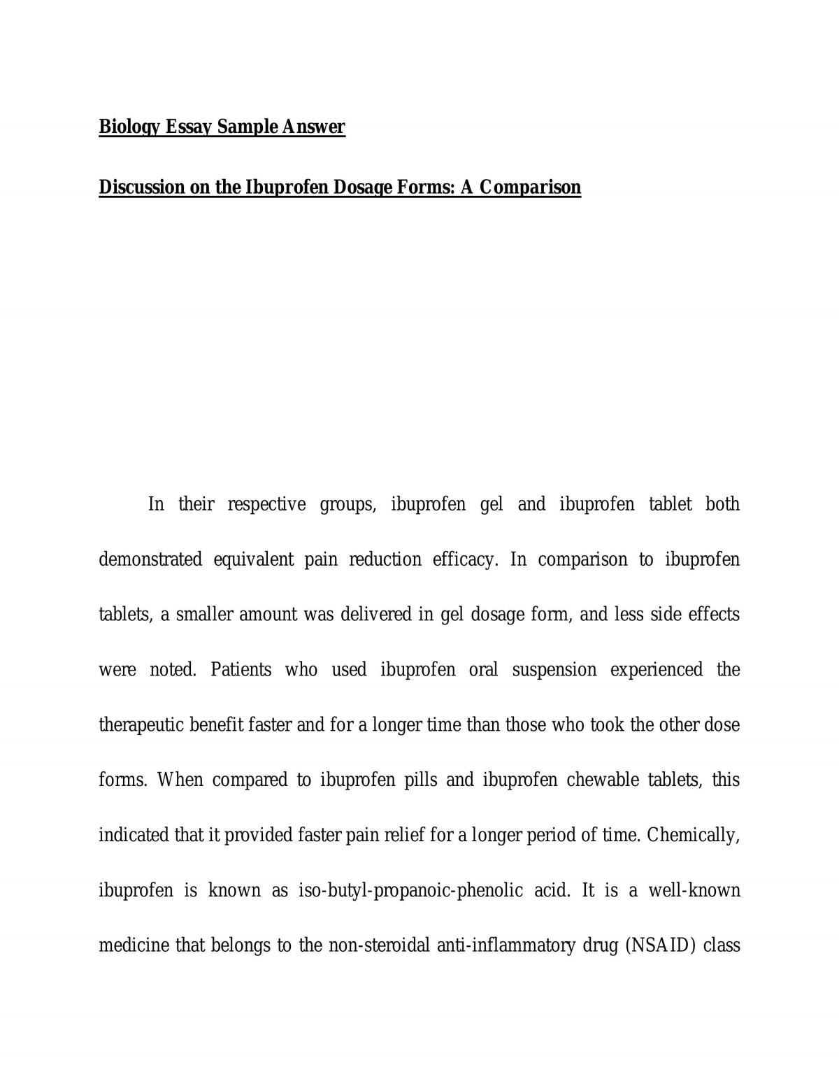A comparison of Ibuprofen dosage forms - Page 1