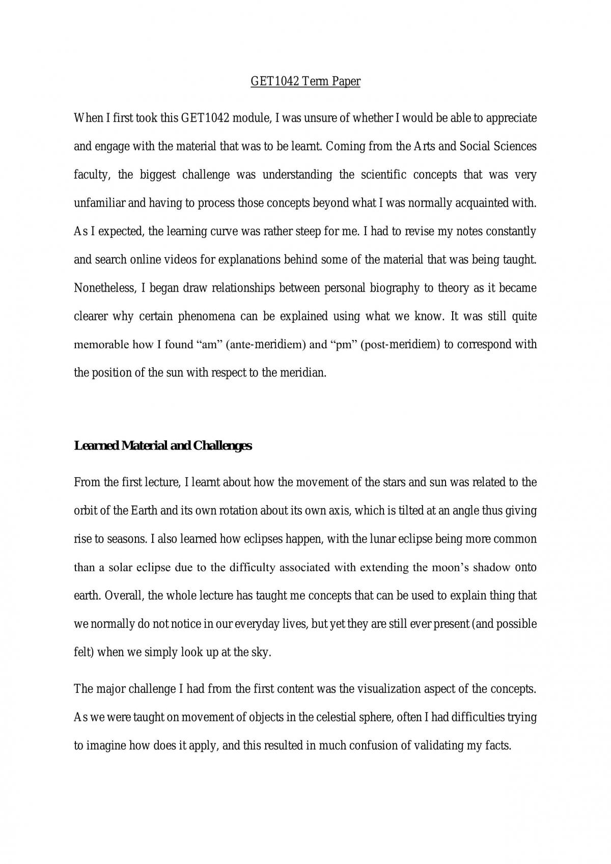GET1042 Term Paper - Page 1