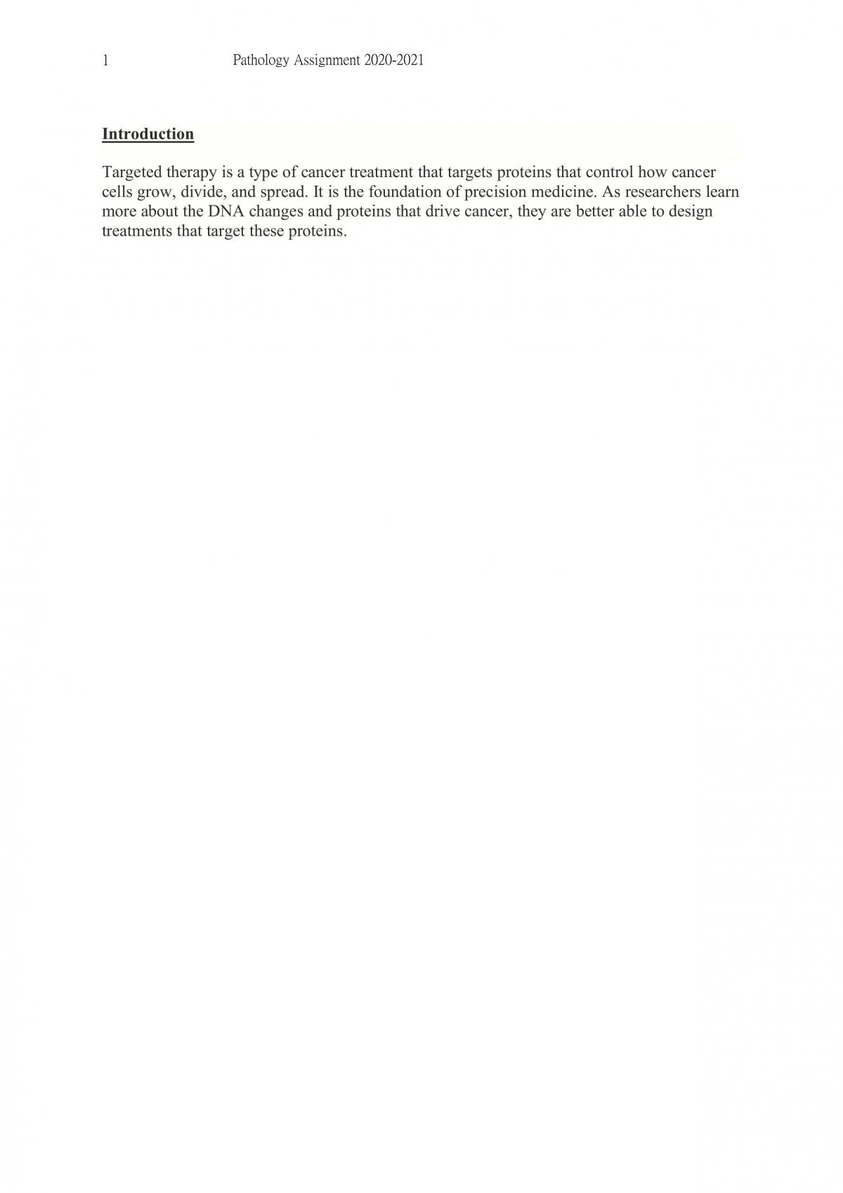 Targeted Therapy for Cancer - Page 1