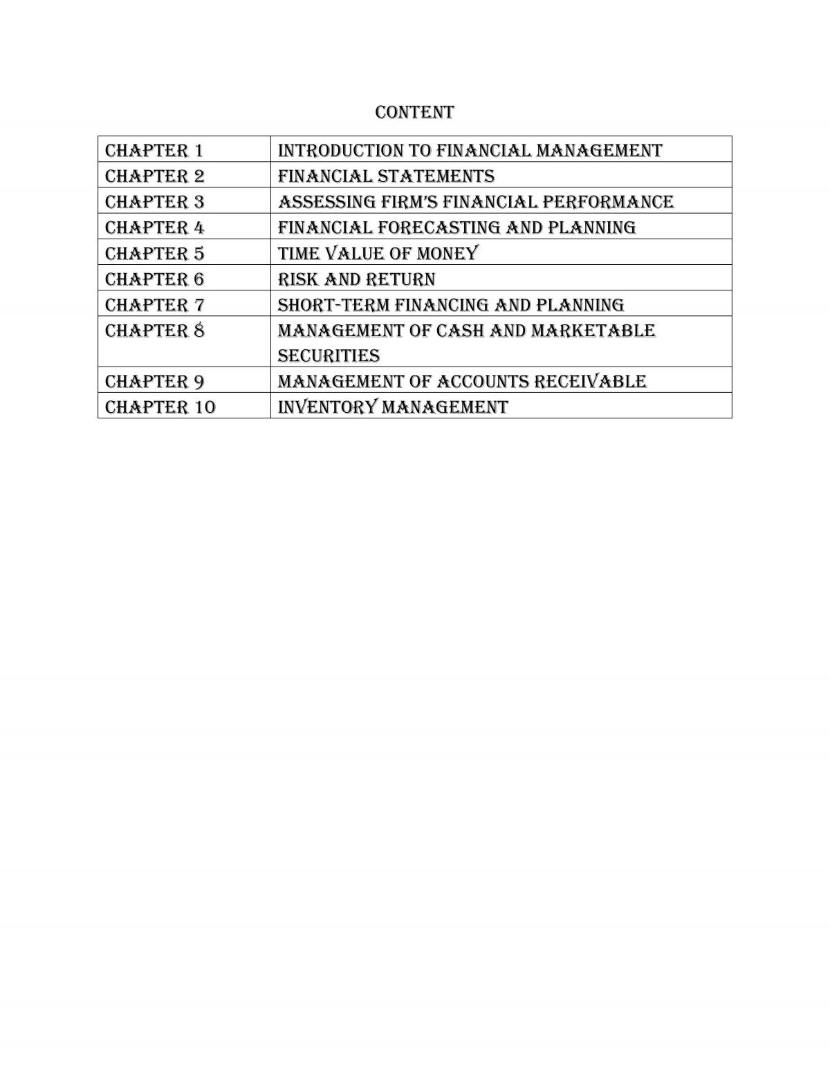 Financial Management Notes - Page 1