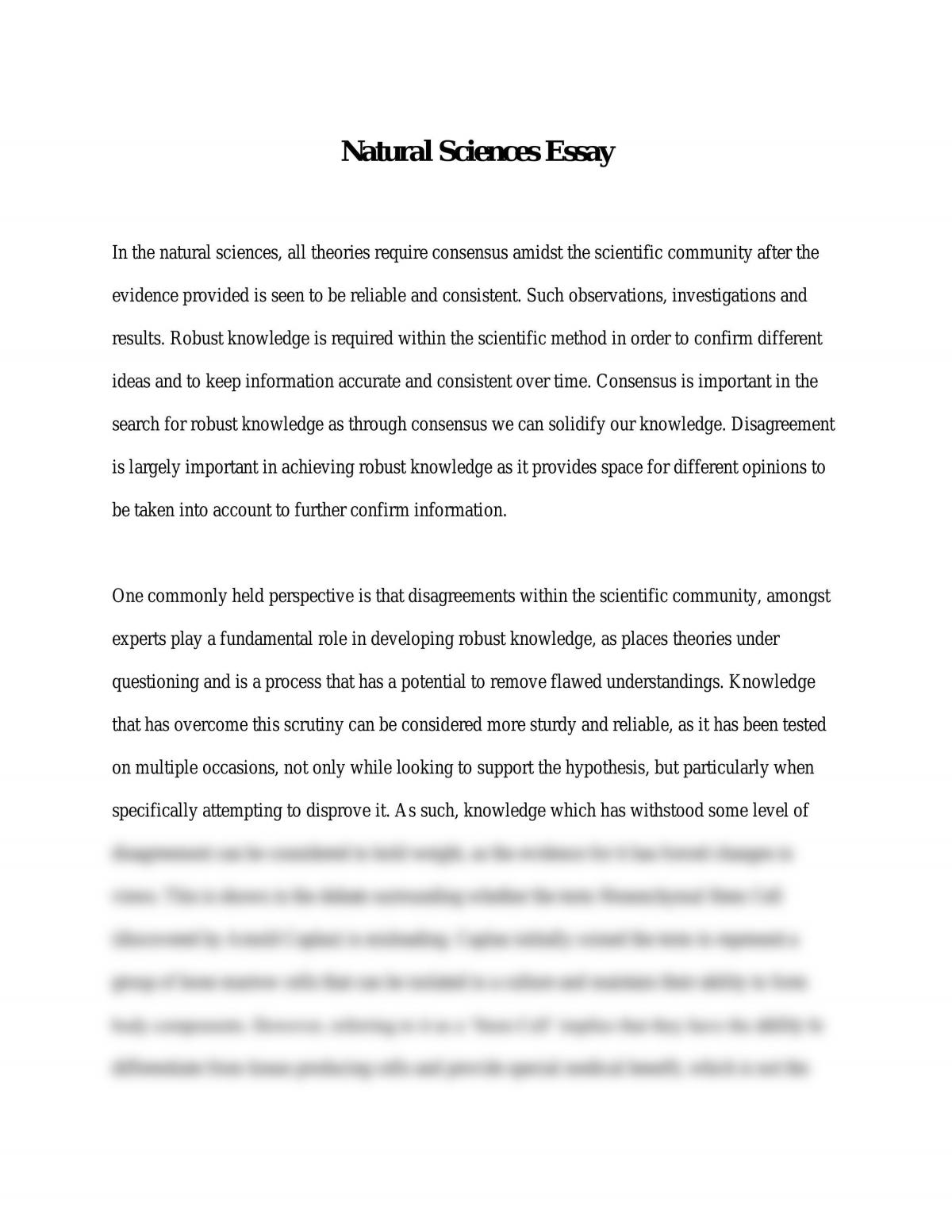 research paper about natural sciences