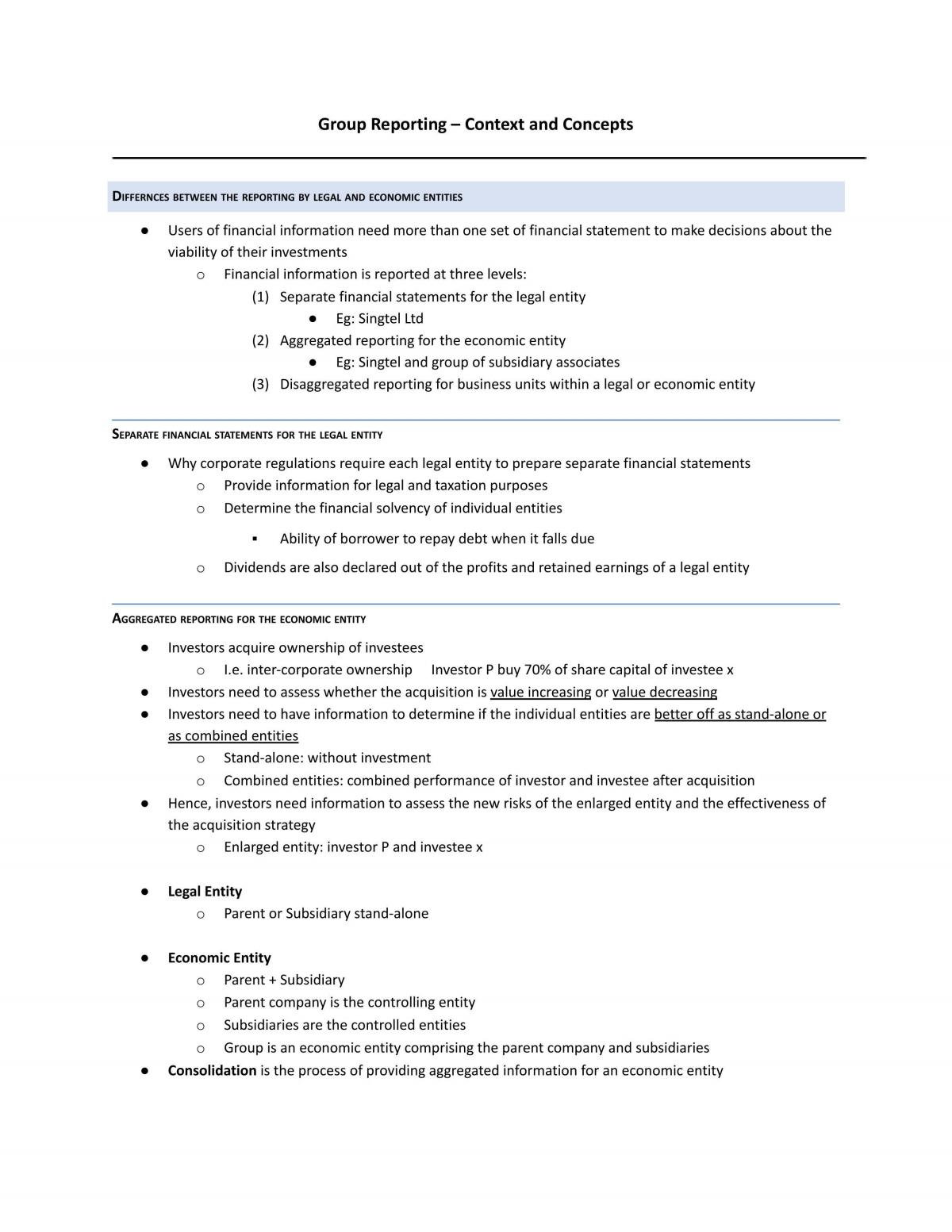 Advanced Corporate Accounting Notes - Page 1