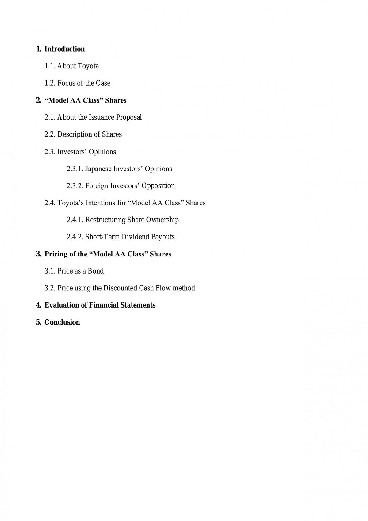 Toyota Case Report  - Page 1