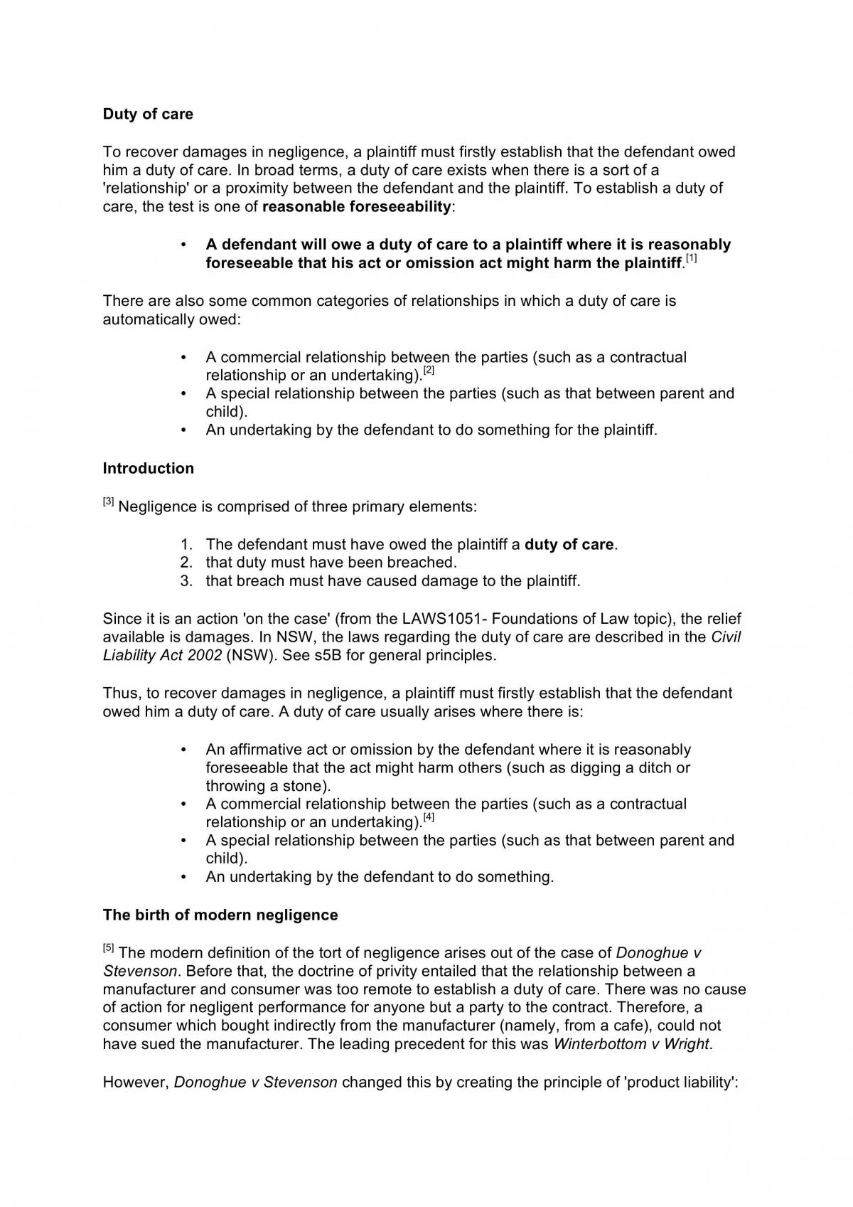 Torts Study Notes - Page 1