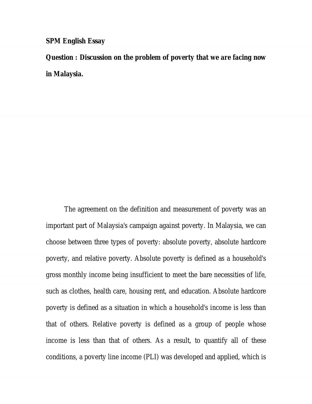 Problem of poverty that we are facing now in Malaysia  - Page 1
