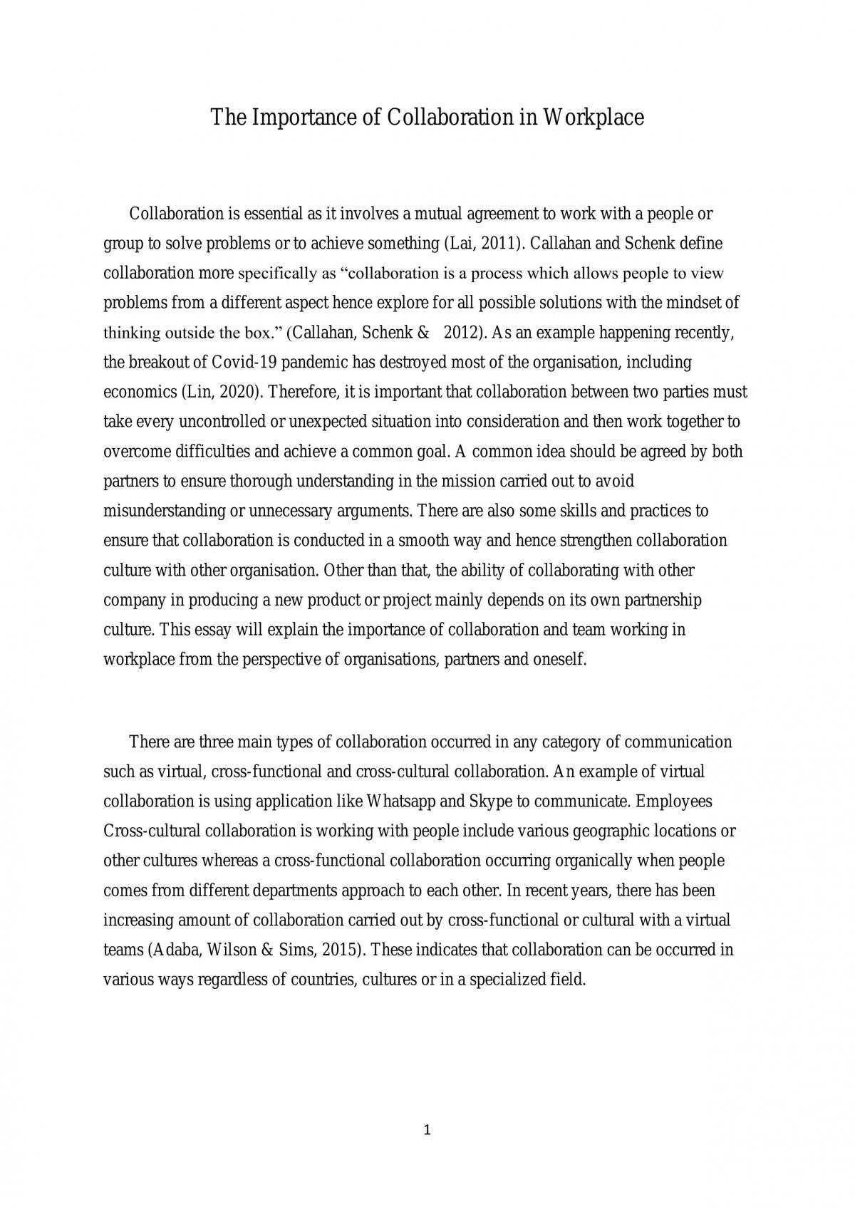 Major Essay  - Page 1