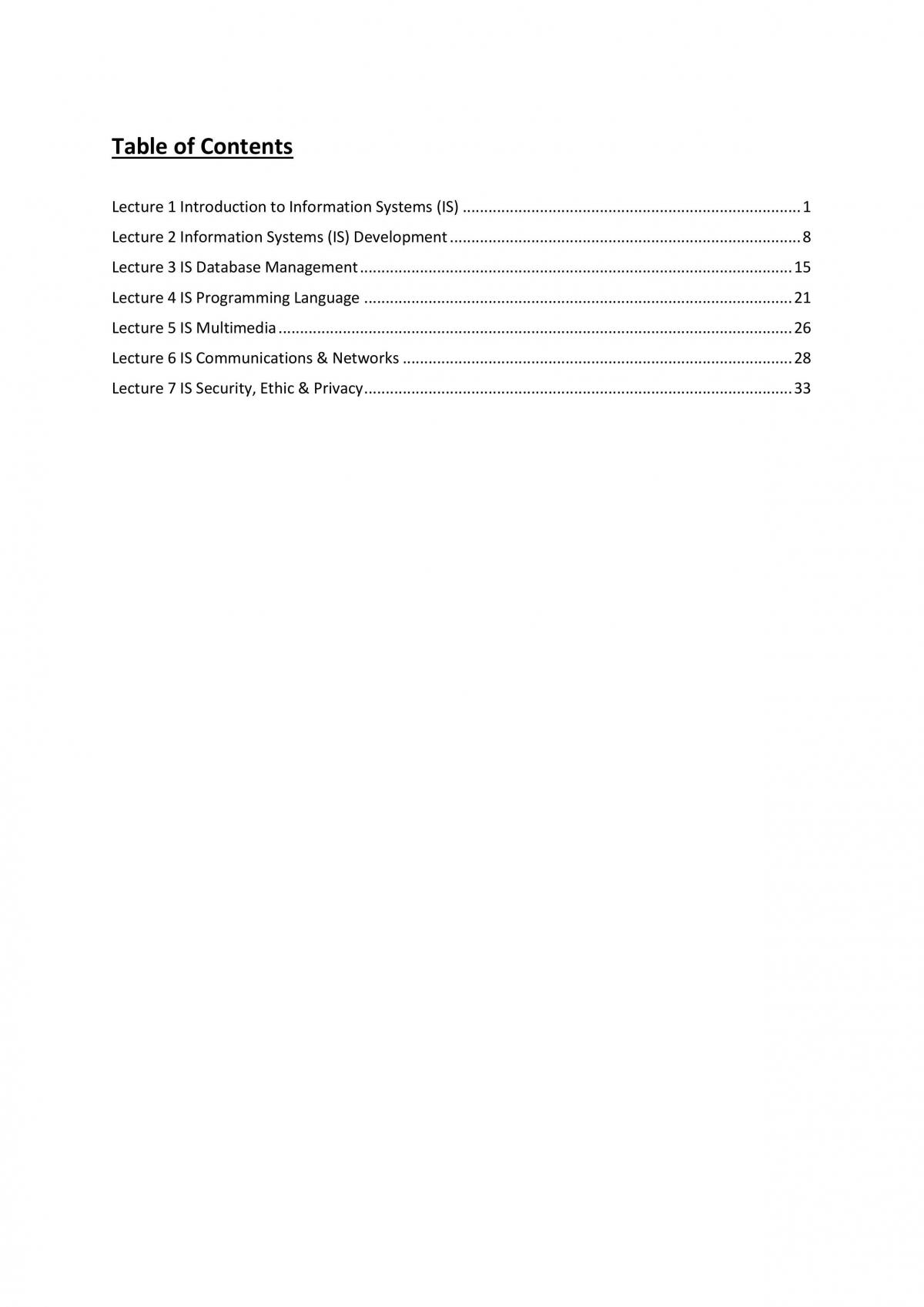 Information System Notes - Page 1