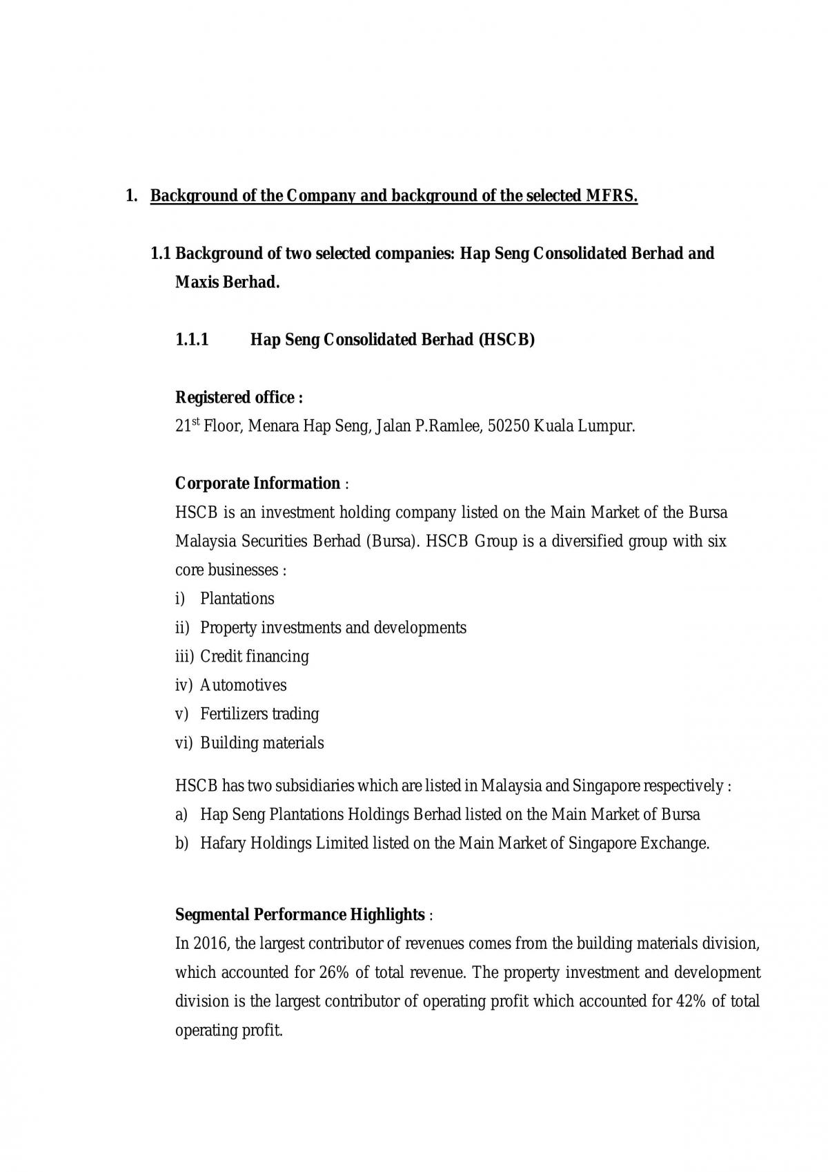 Financial Reporting Assignment - Page 1
