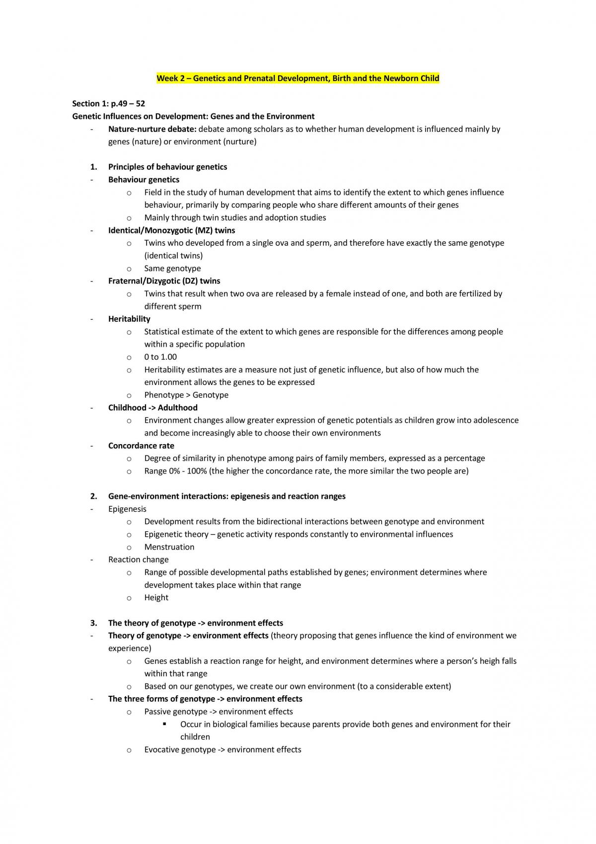 PSY2071 Week 2-6 Notes  - Page 1