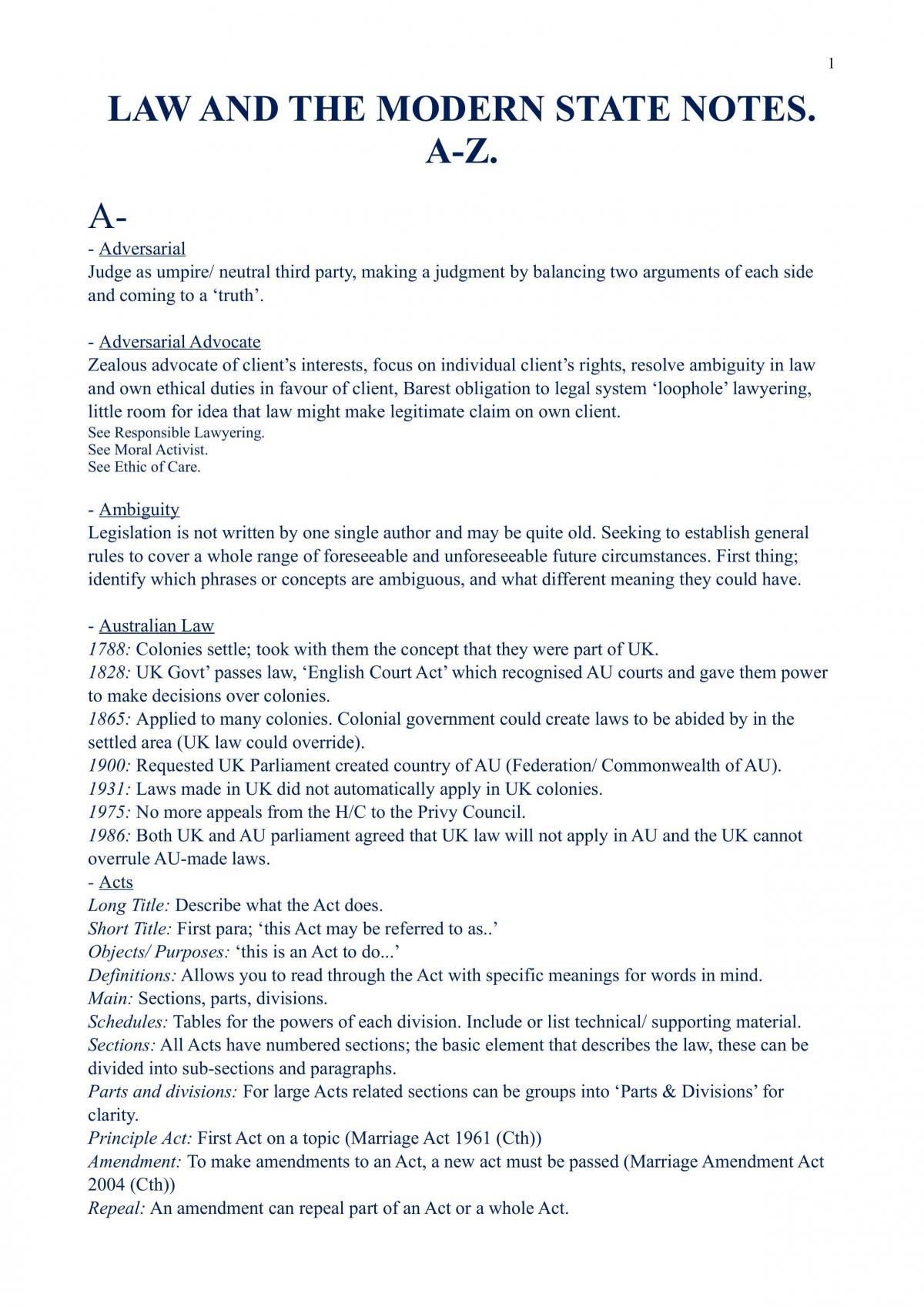1011LAW Study Notes - Page 1