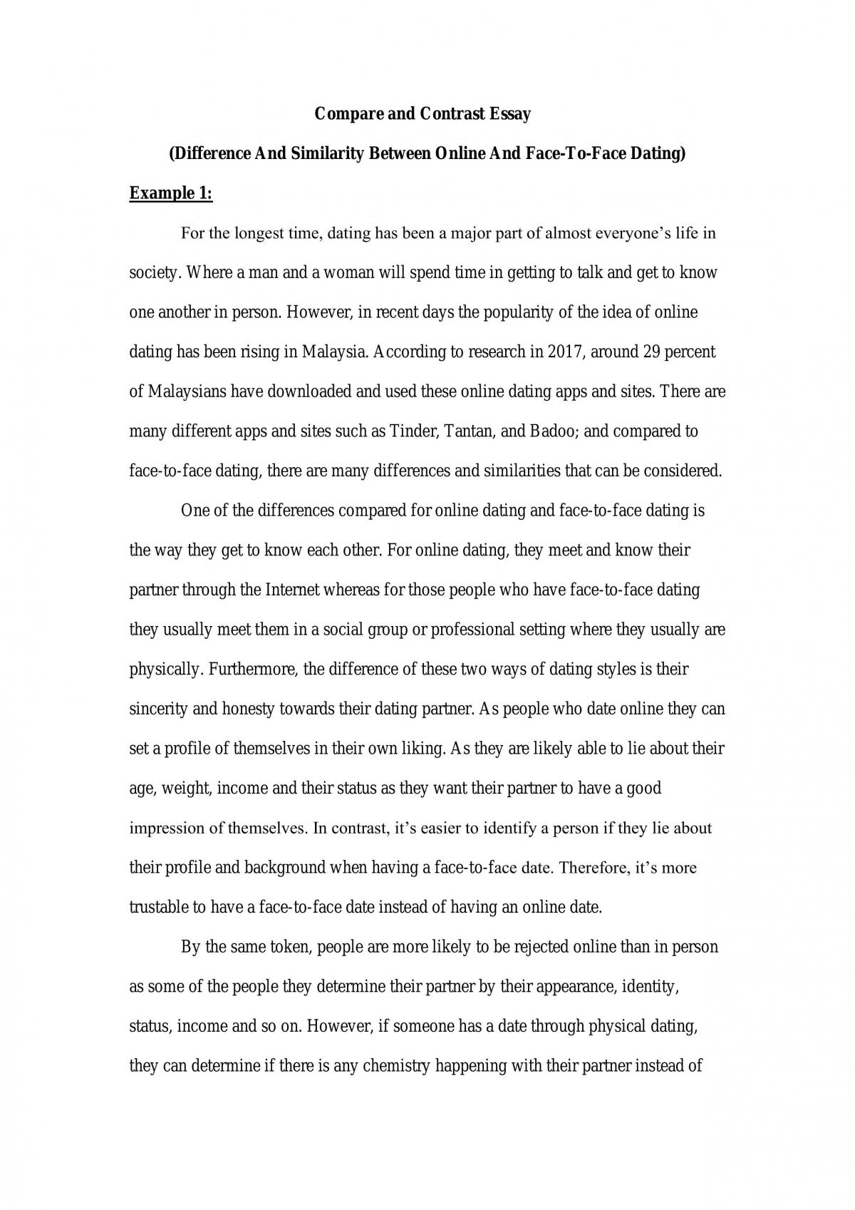 Compare and Contrast Essay  - Page 1