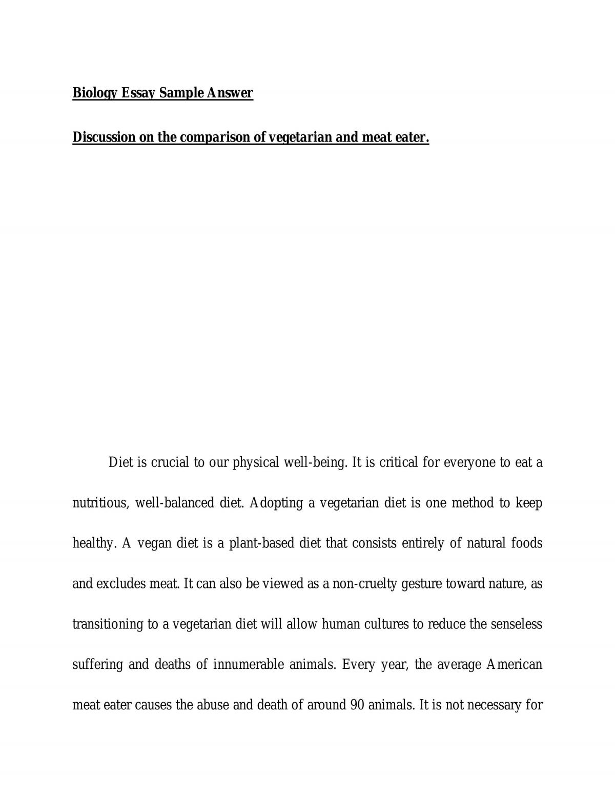Comparison of vegetarian and meat eater - Page 1