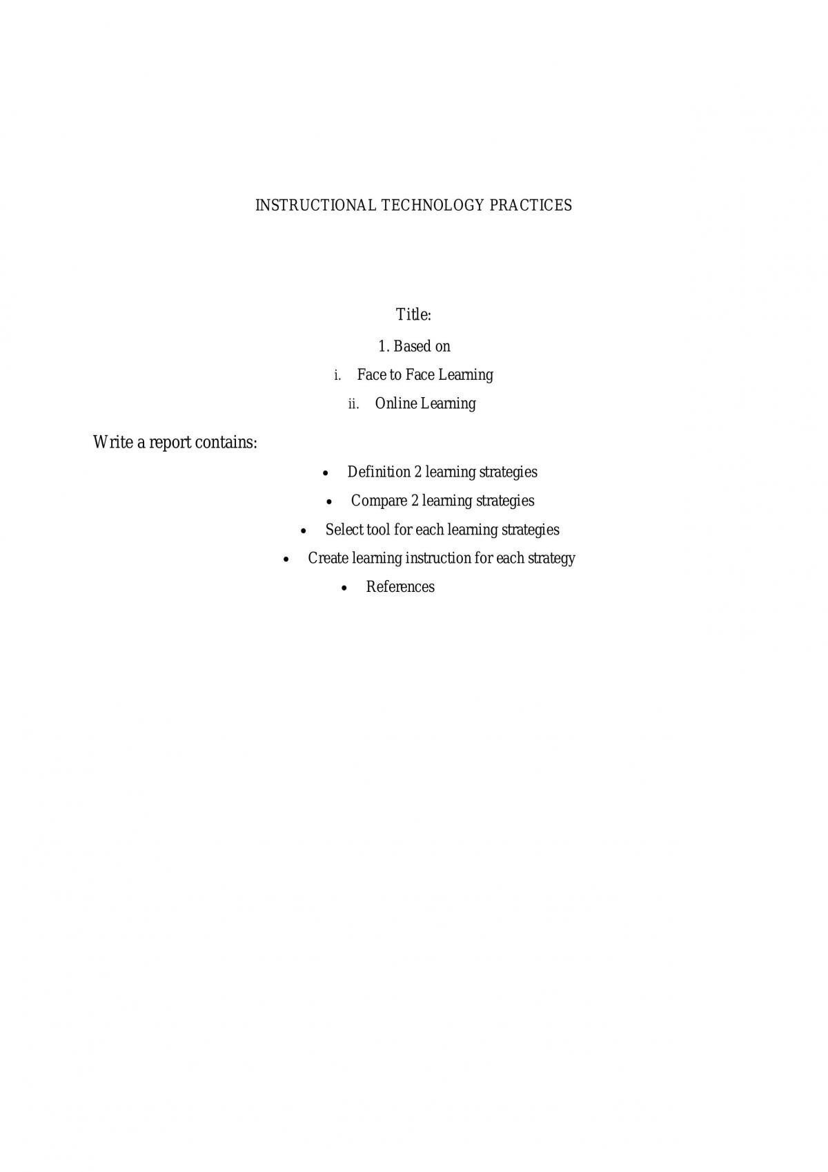 Comparison E-learning and Face to Face Learning. - Page 1