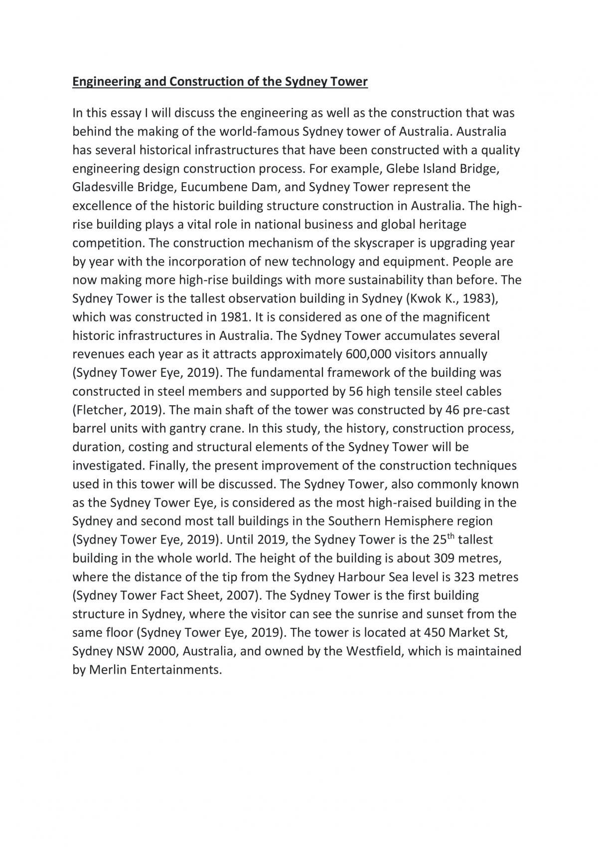 The engineering and construction behind the Sydney Tower - Page 1