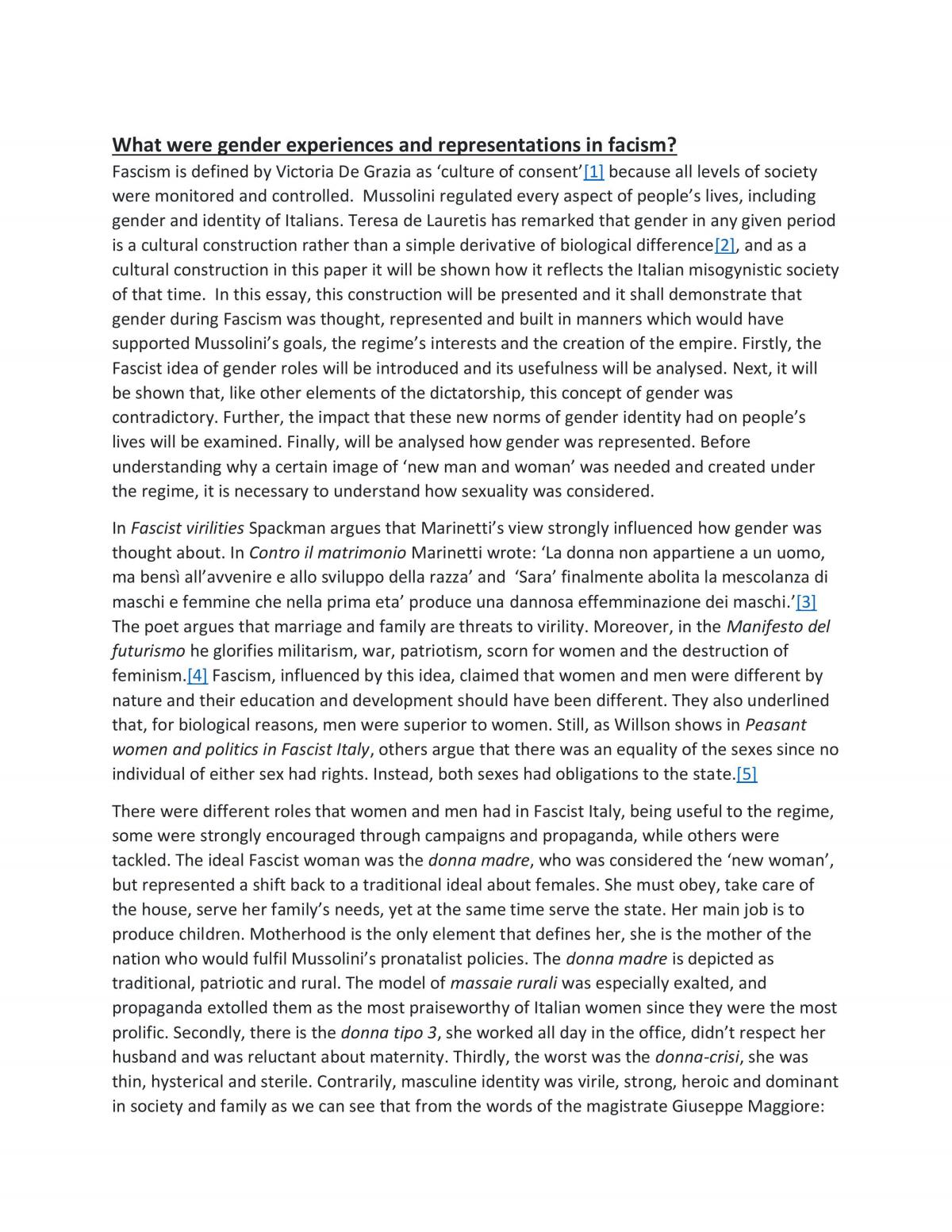 What were gender experiences and representations in facism? - Page 1