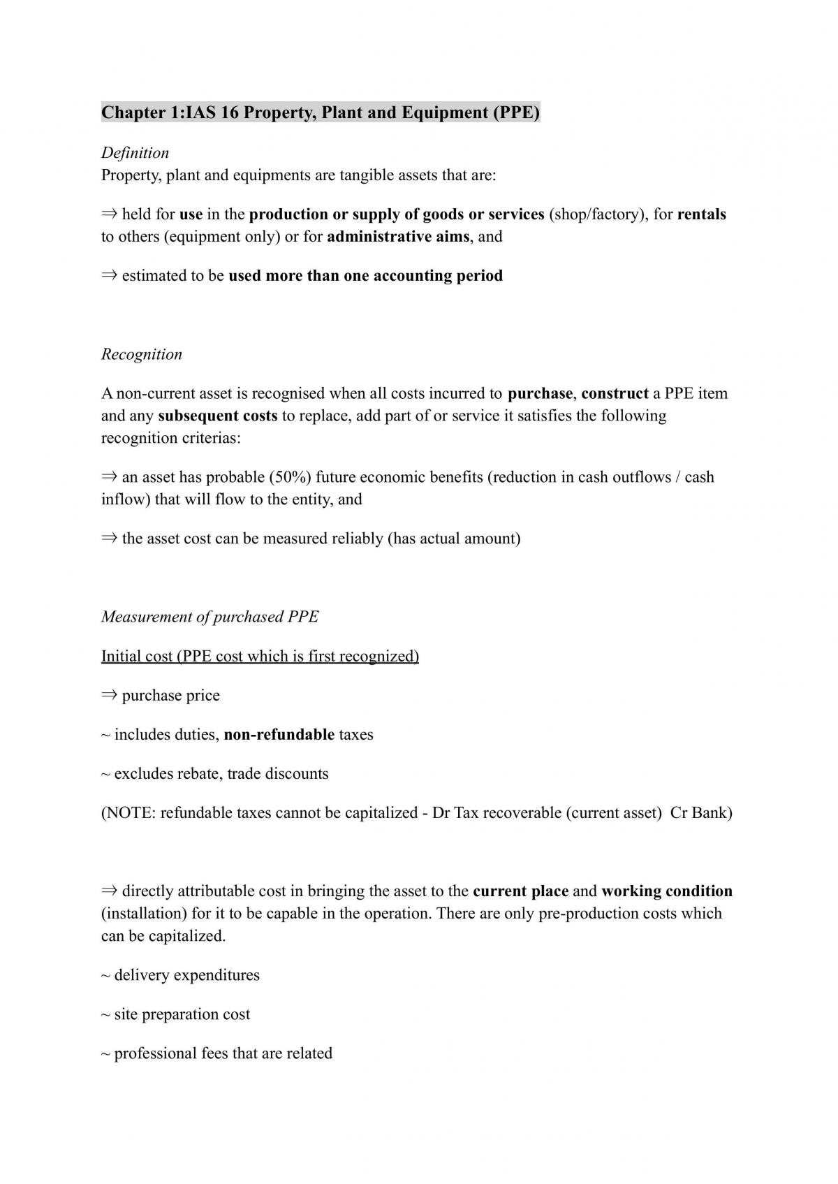Financial Accounting Framework Study Notes - Page 1