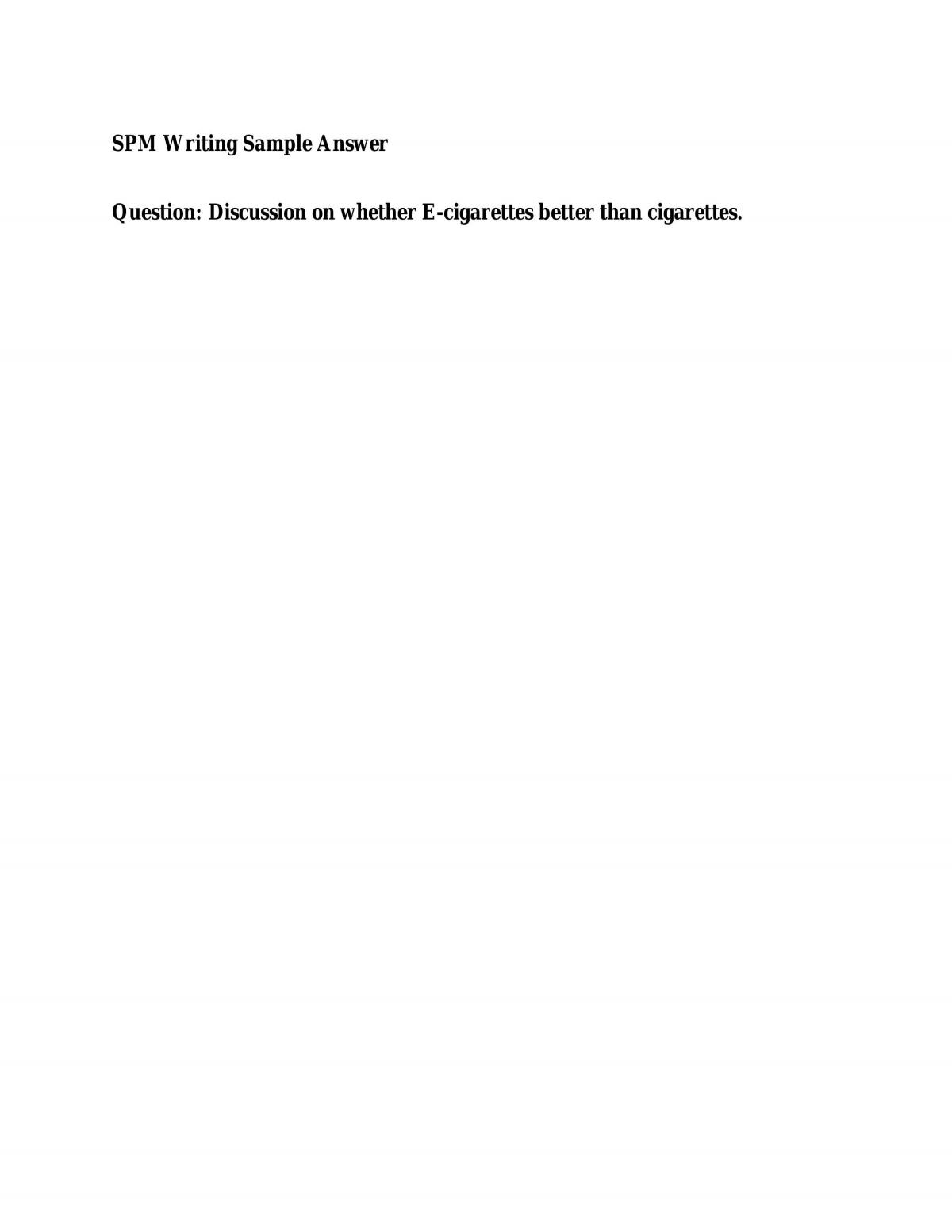E-cigarettes better than cigarettes - Page 1