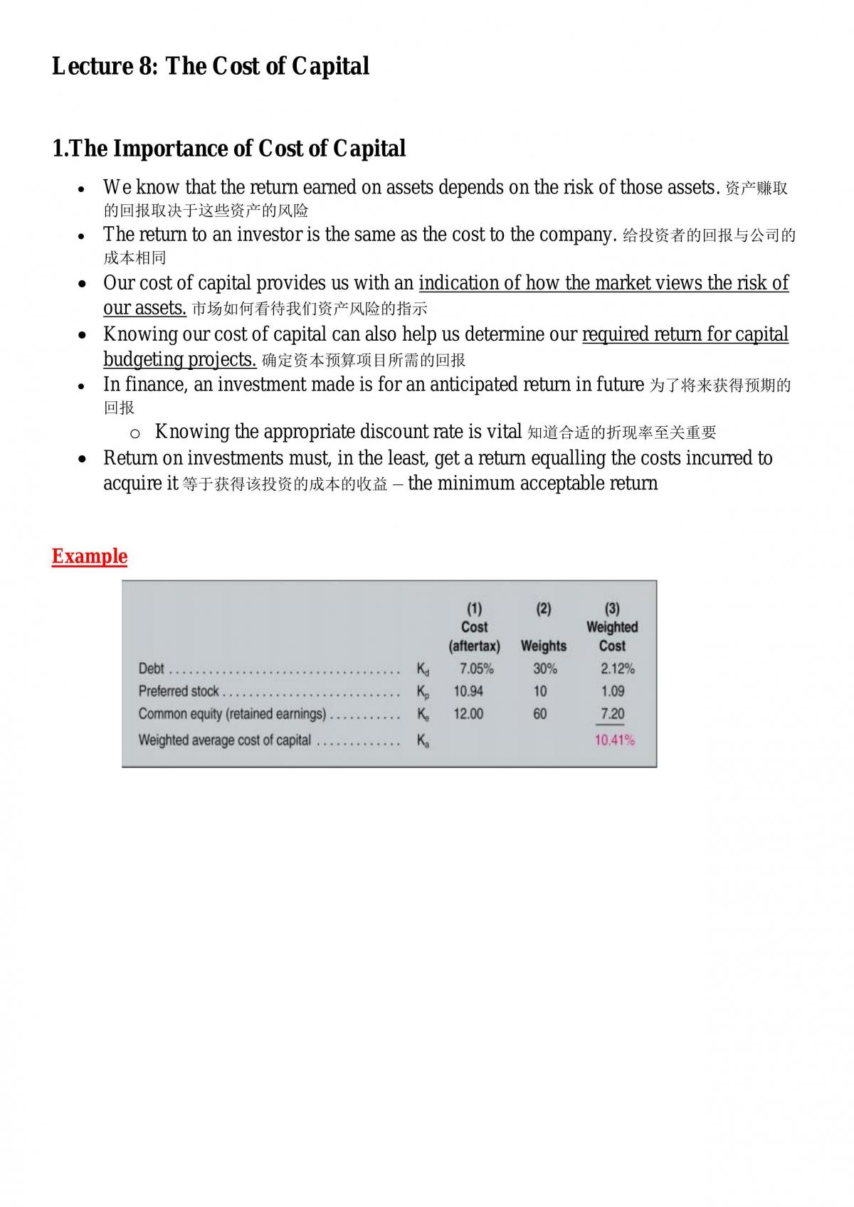 The Cost of Capital - Page 1