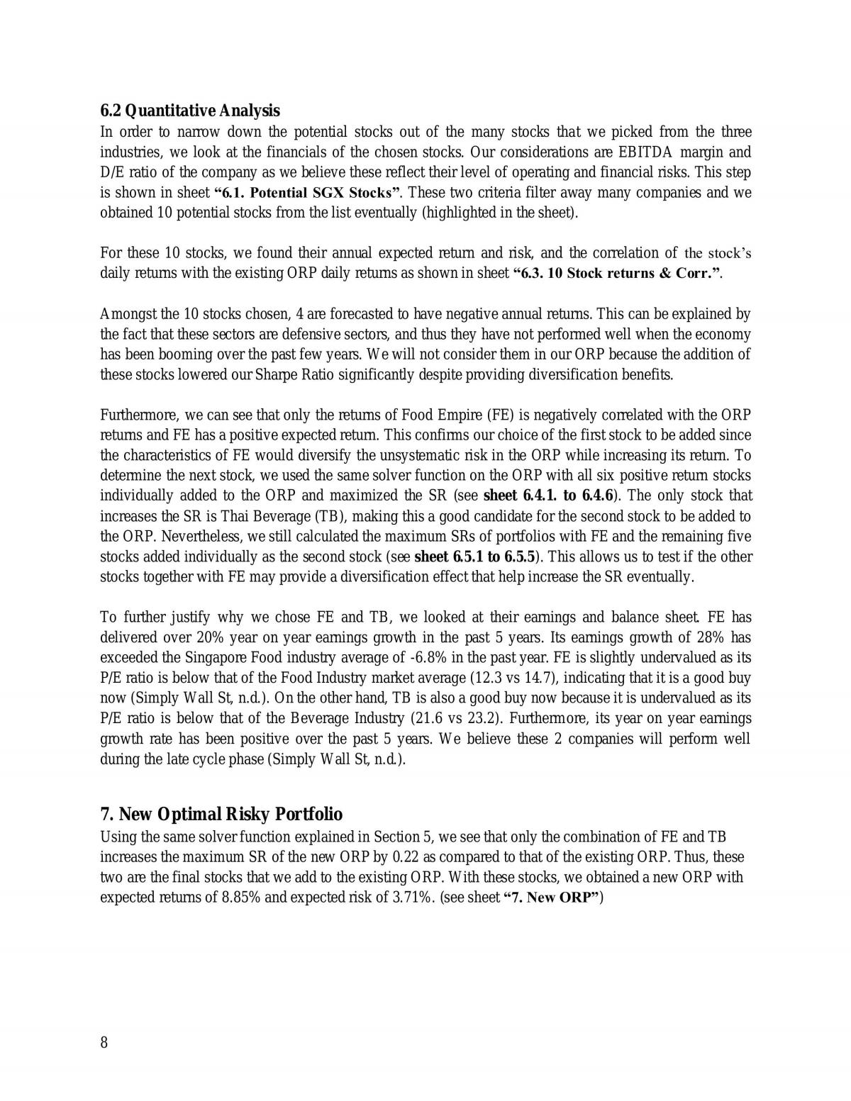 FIN3702 Investment Case - Page 8