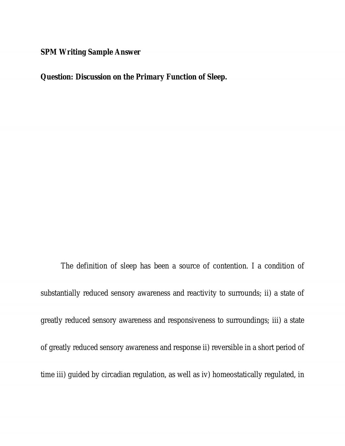 Primary function of sleep  - Page 1
