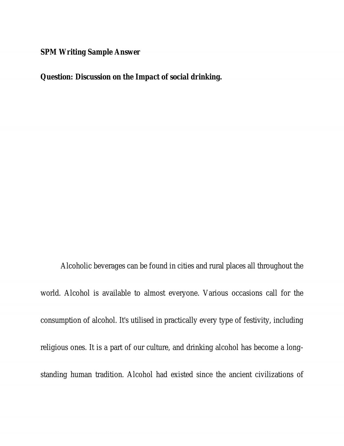 Impact of social drinking - Page 1
