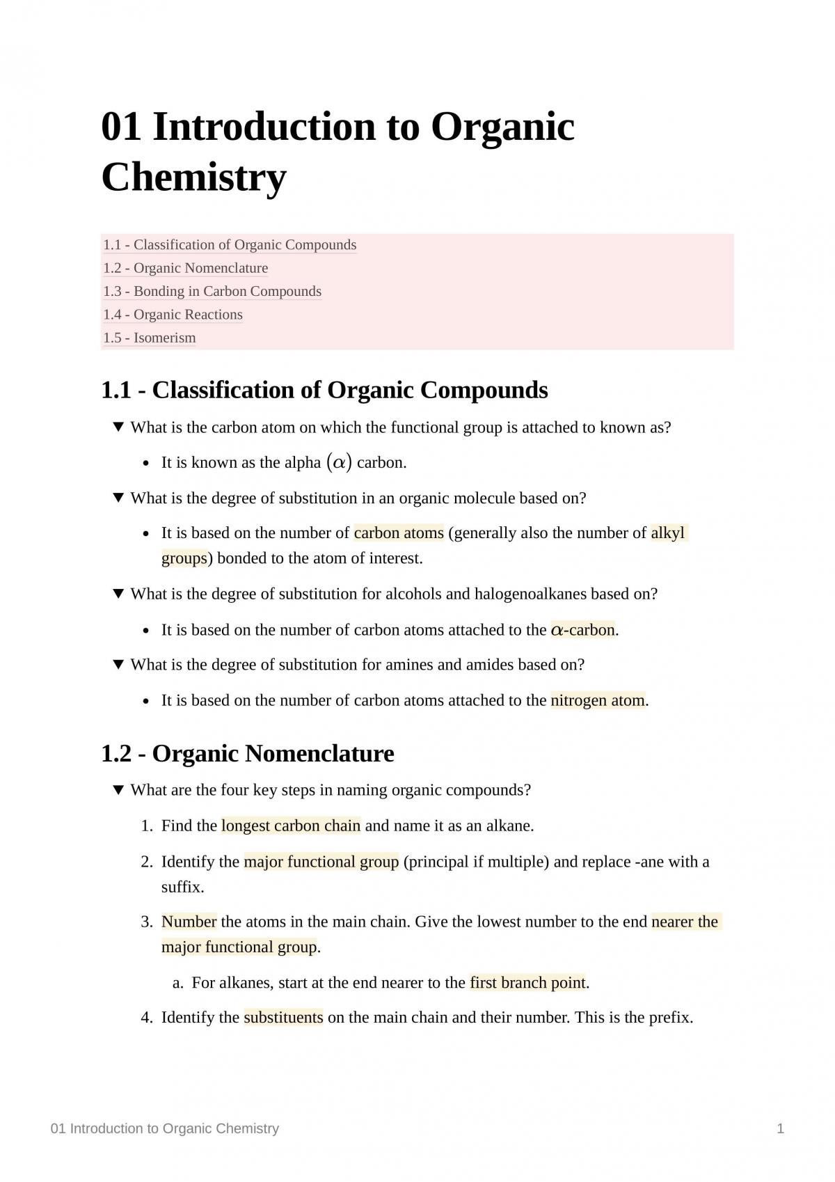 Complete H2 Chemistry Guide (Organic Chemistry) - Page 1