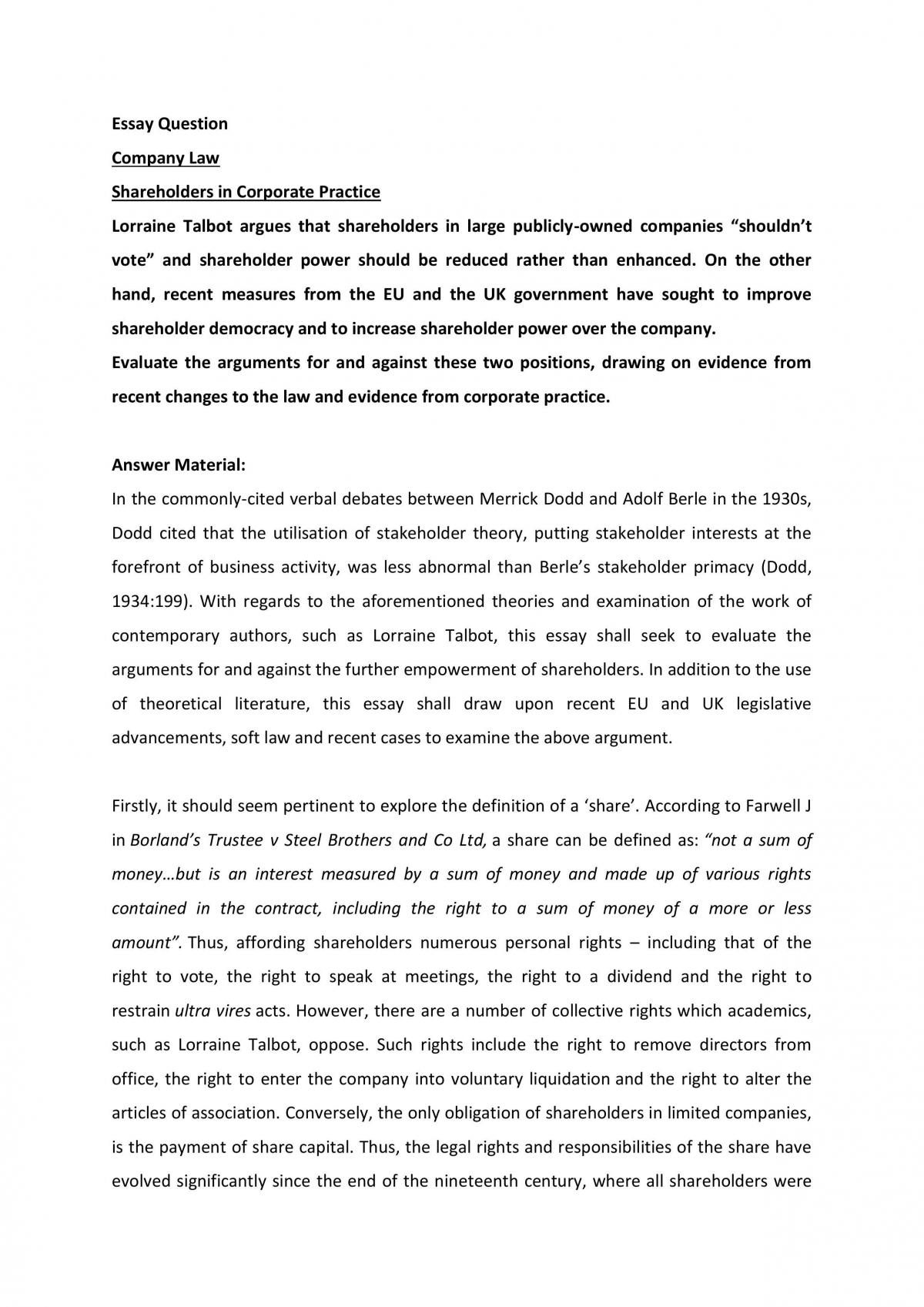 Shareholders in Corporate Practice - Page 1