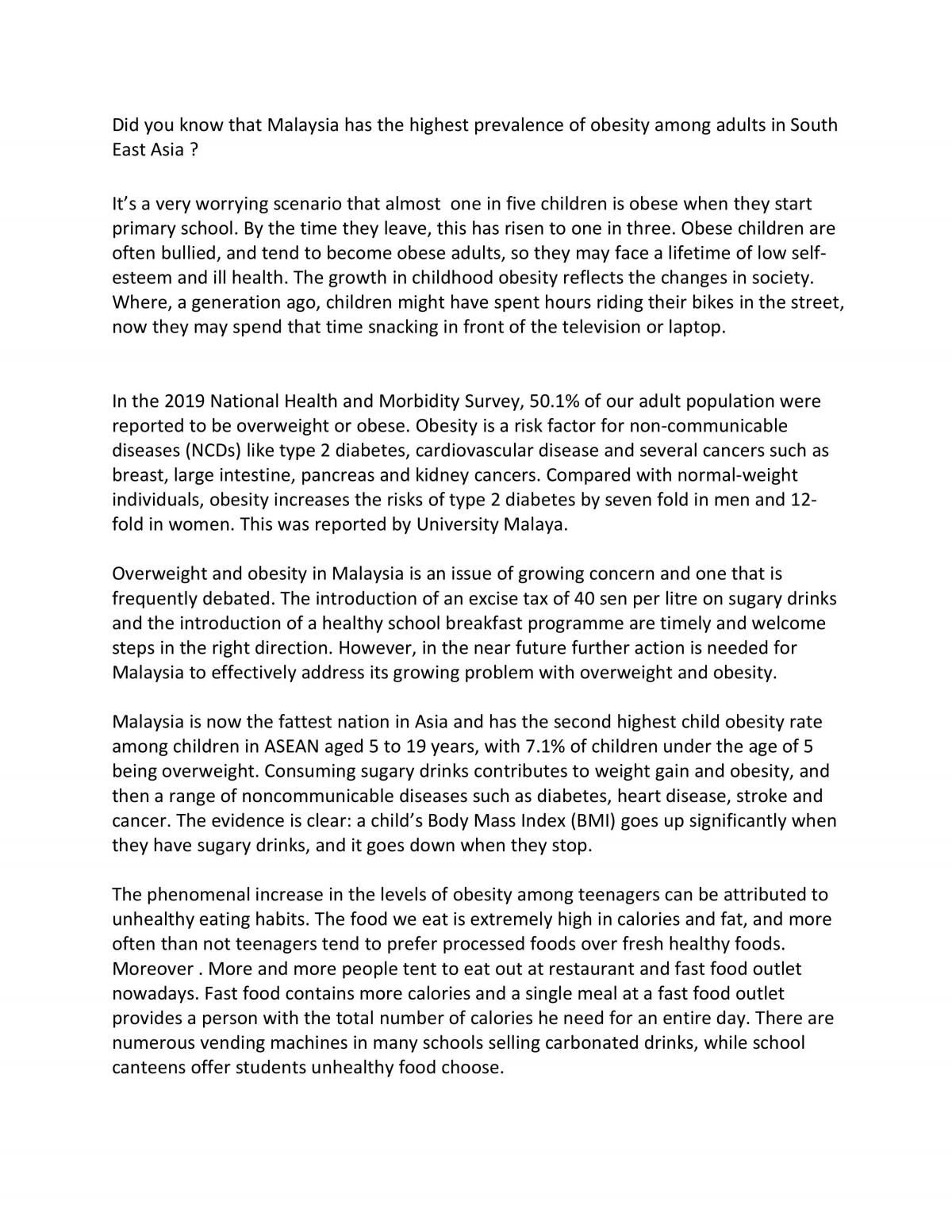 Obesity: A Growing Problem - Page 2