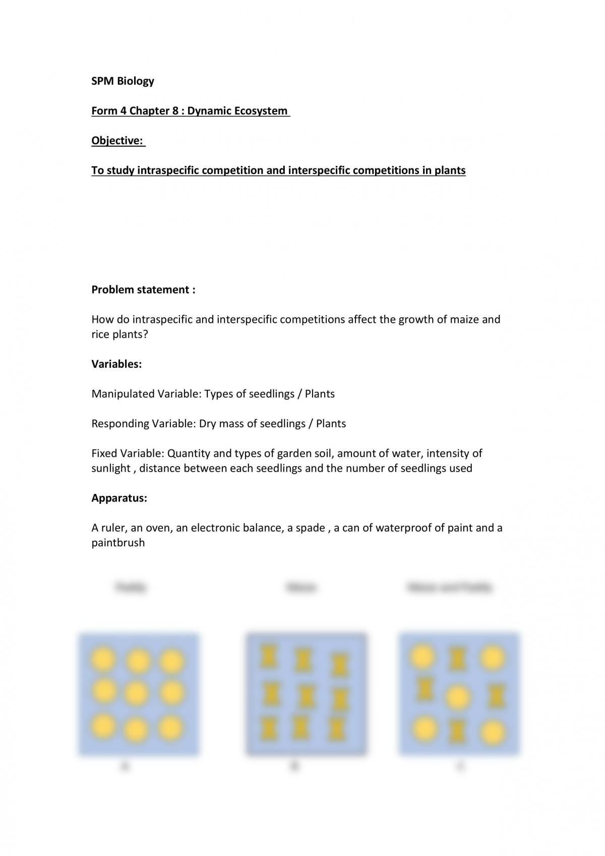 Lab Experiment Report: Competitions between plants  - Page 1