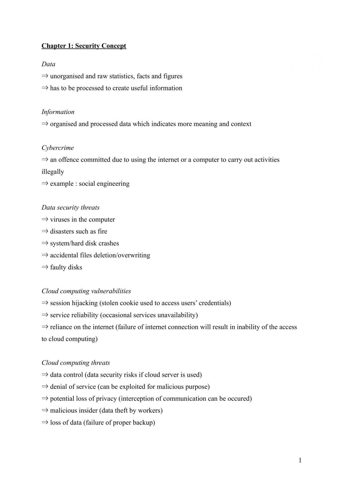 Information and IT Security - Page 1