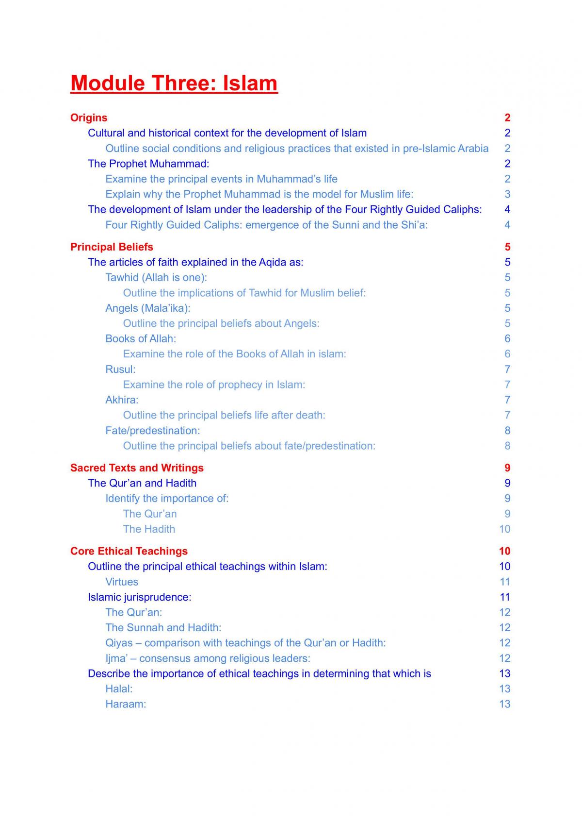 Module Three - Islam - Page 1