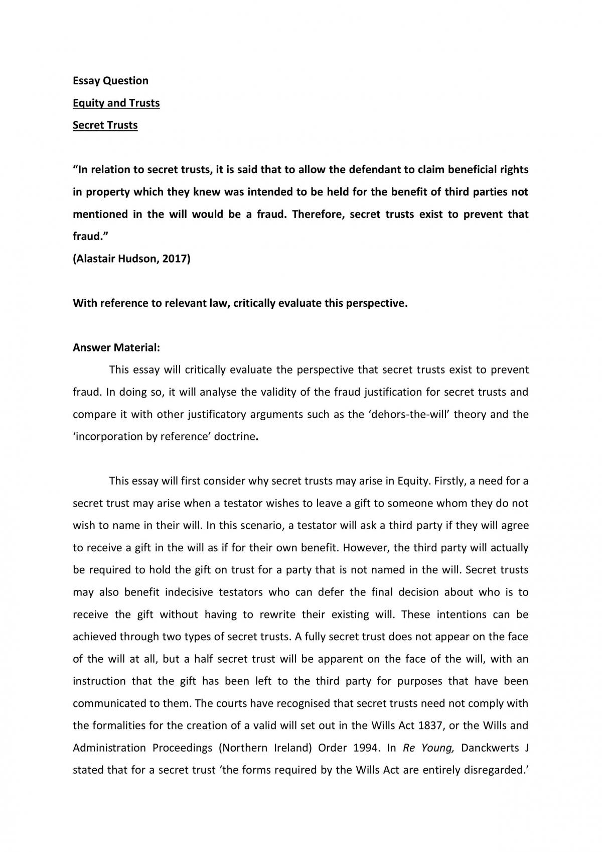 Secret Trusts - Page 1