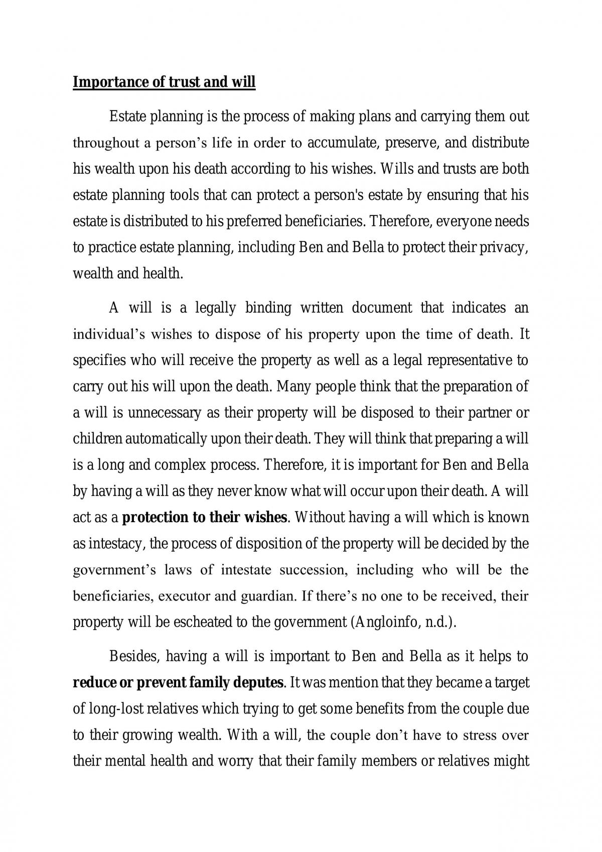 Importance of trust and will - Page 1