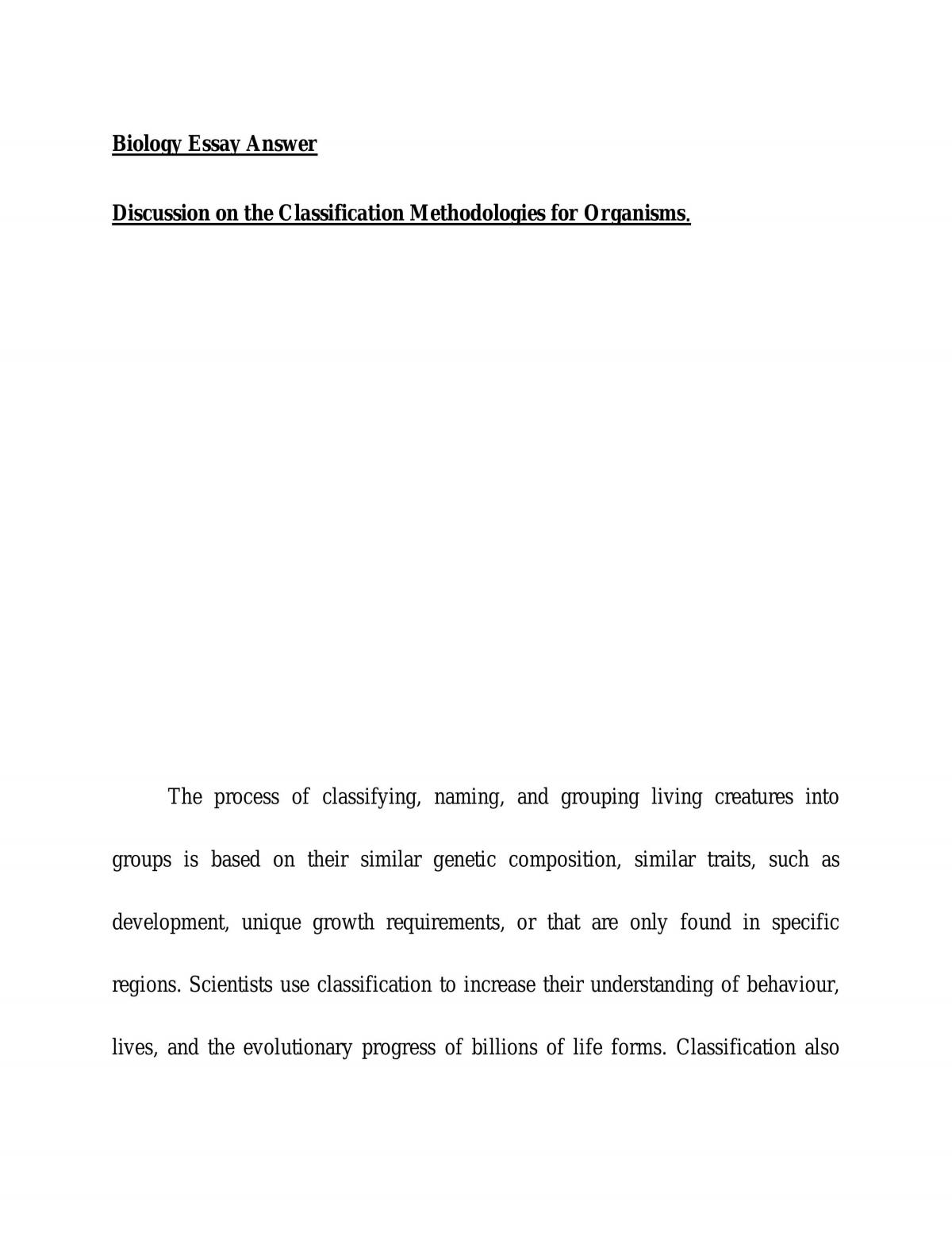 Classification Methodologies for organisms - Page 1