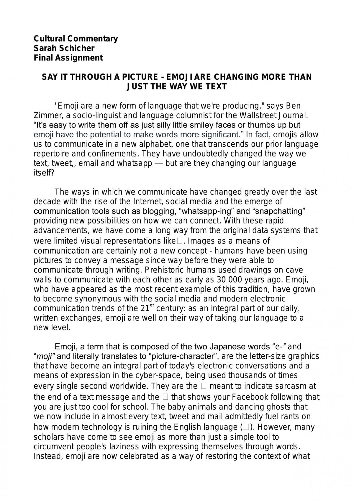 Cultural Commentary - Page 1