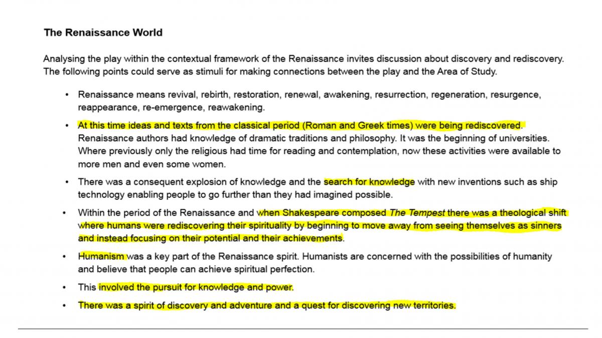 The Tempest notes - Page 1